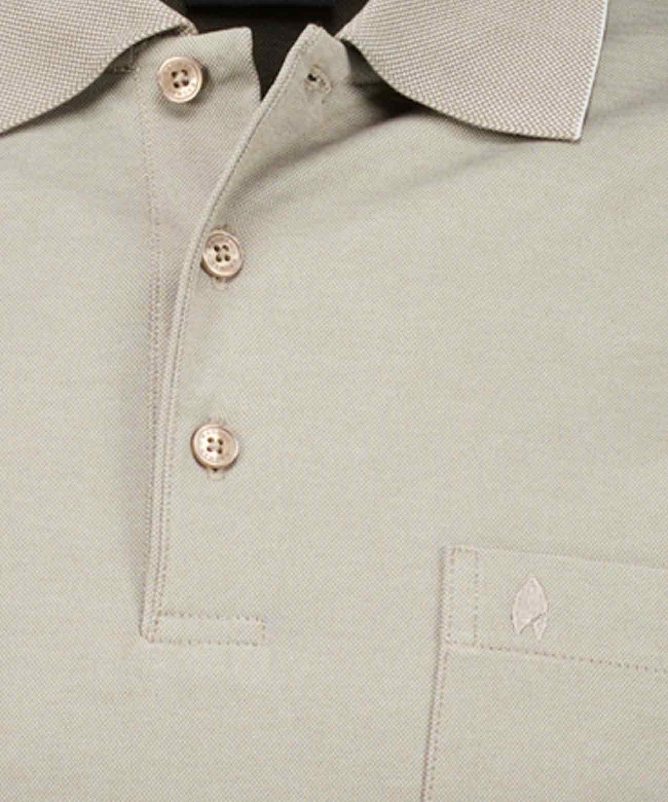Softknit-Polo mit Brusttasche, kurzarm (Sand)
