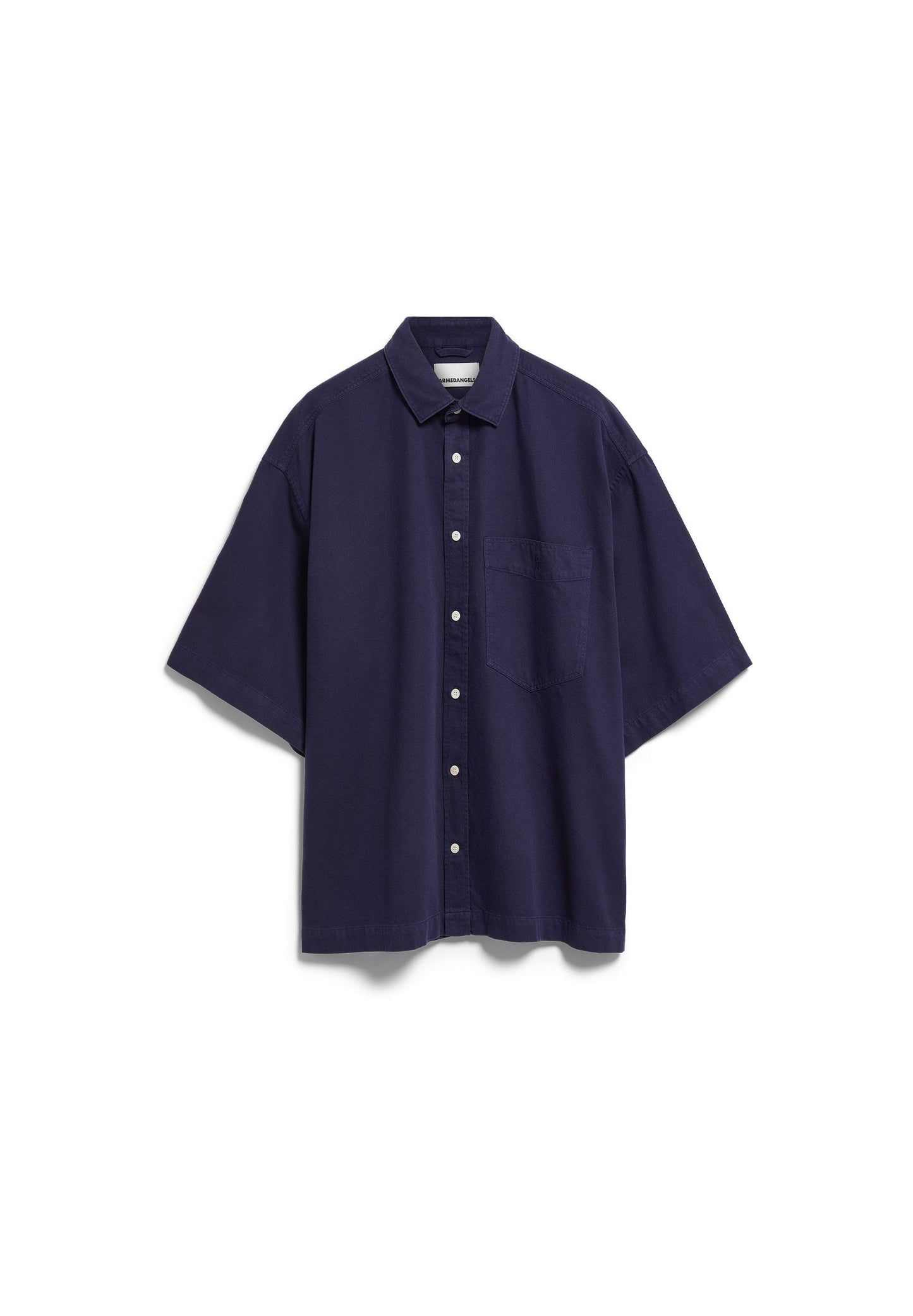 Cotton Lino Shortsleeve Shirt (Tinted Navy)