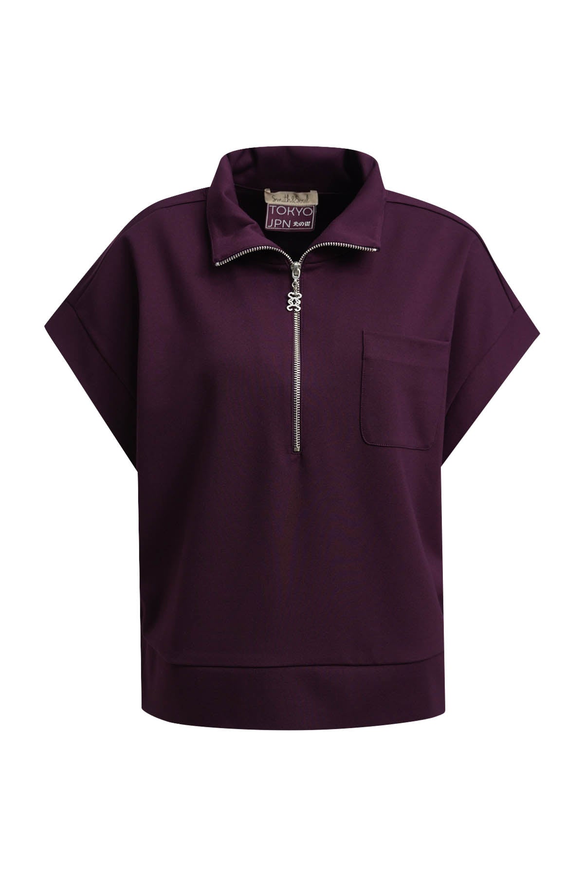 Fabric Mix Jacket (Plum)