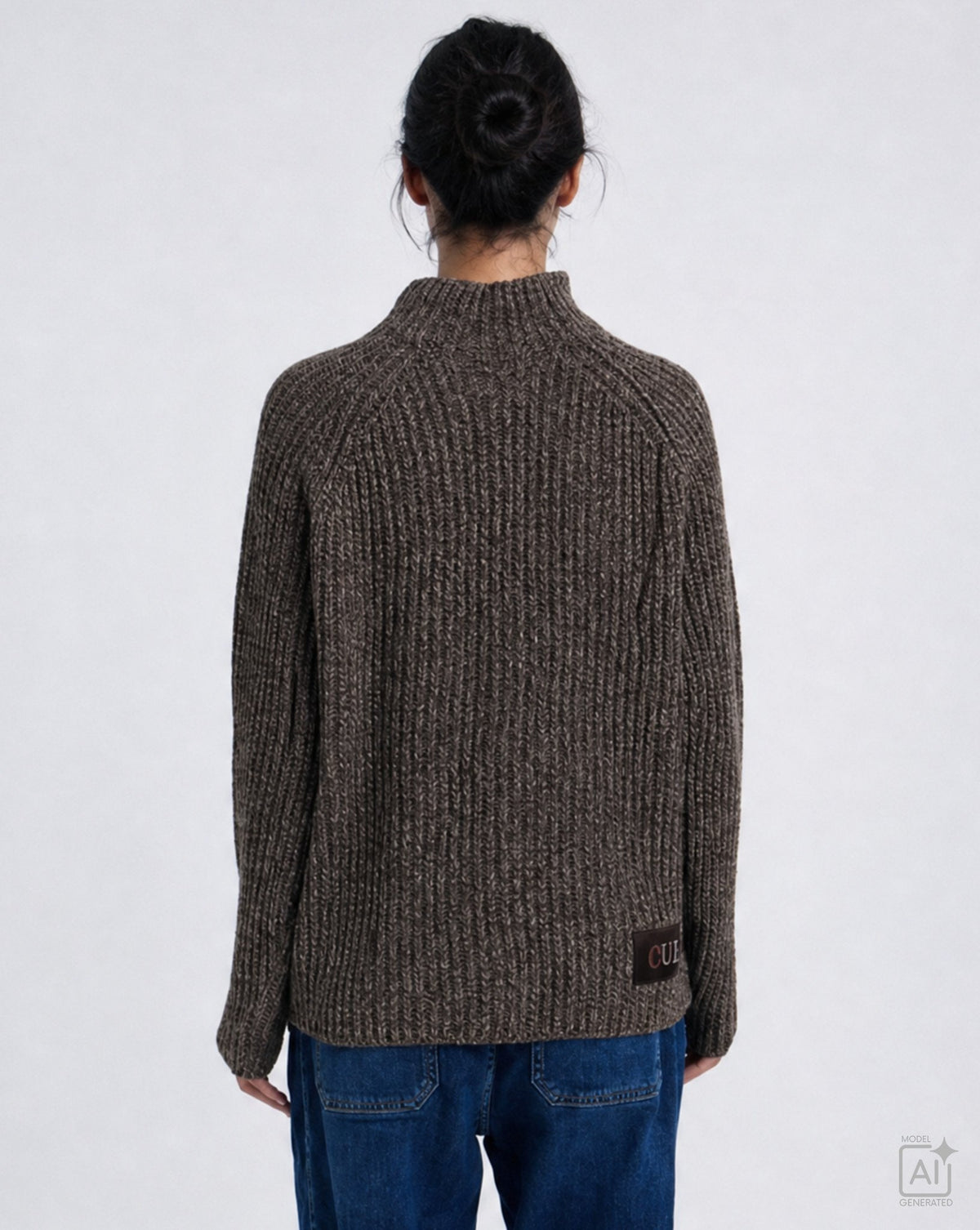 High Collar Pullover (Dark Choc Print)