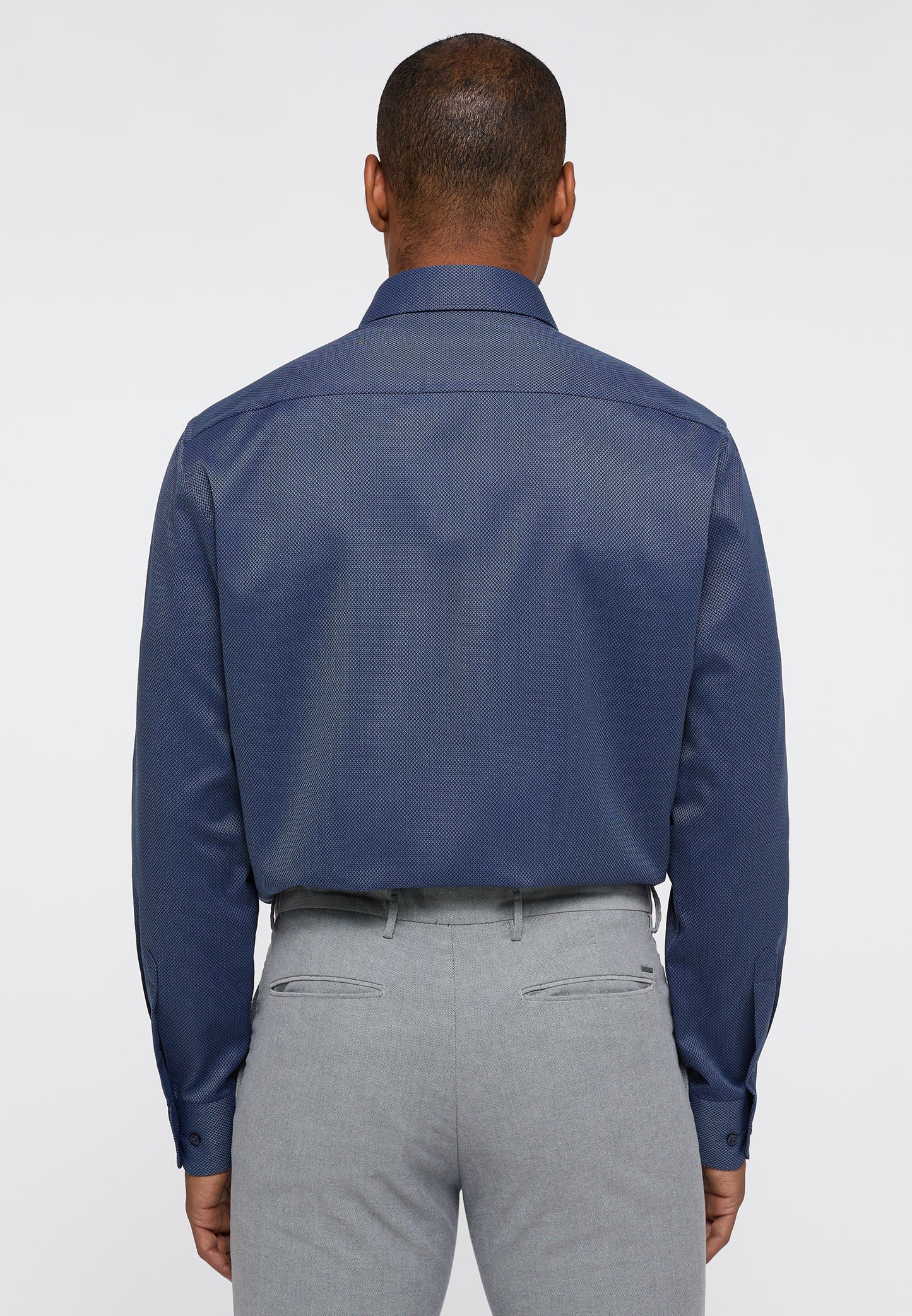 ETERNA strukturiertes Baumwoll-Hemd MODERN FIT (Marine)