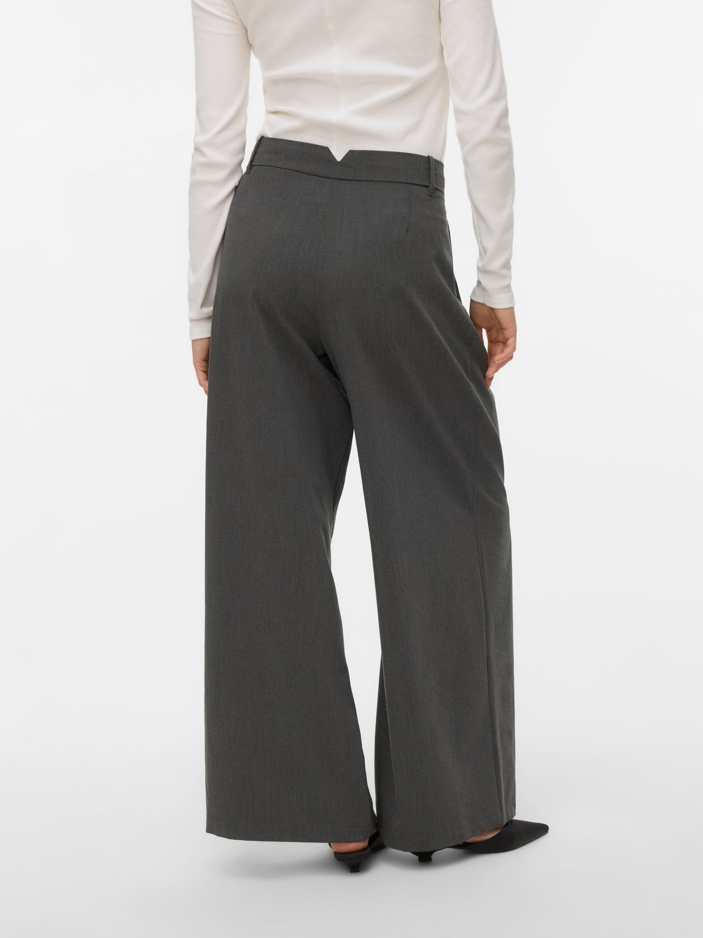 Vmstella Mw Wide Pleat Pant Noos (Dark Grey Mel)