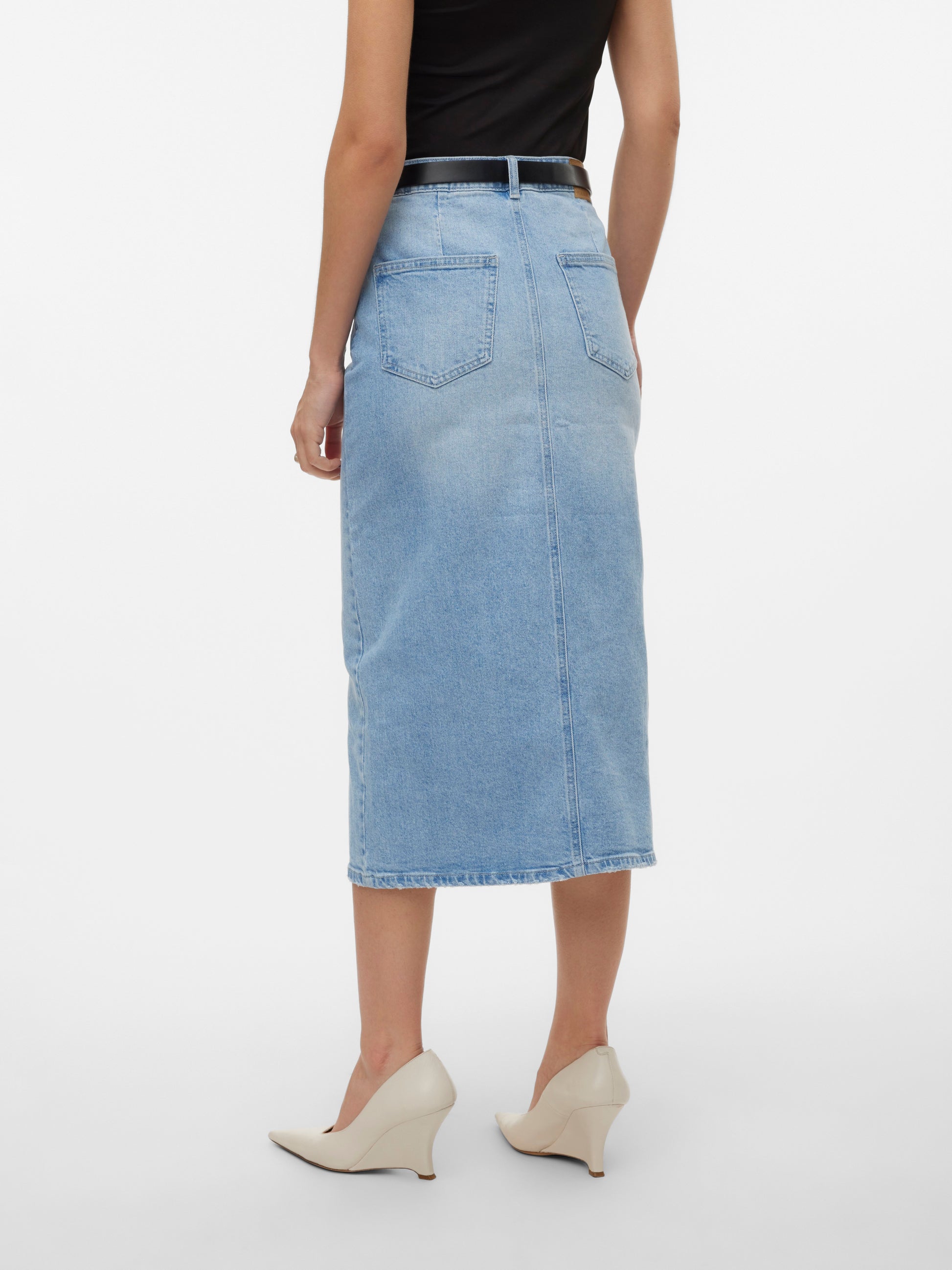 Vmveri Hr Calf Denim Skirt Ga Mix Noos (Light Blue De)