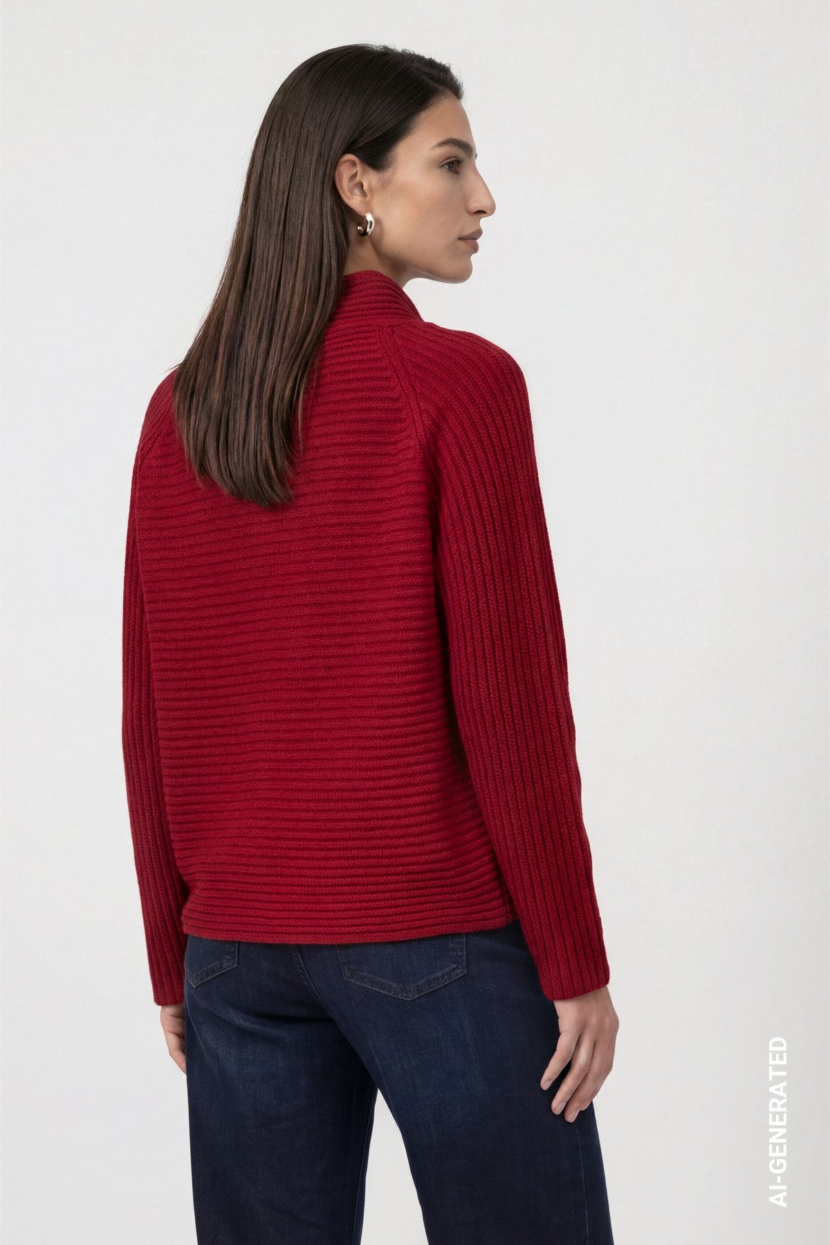 Pullover mit Rippenstruktur (Red Dahlia)