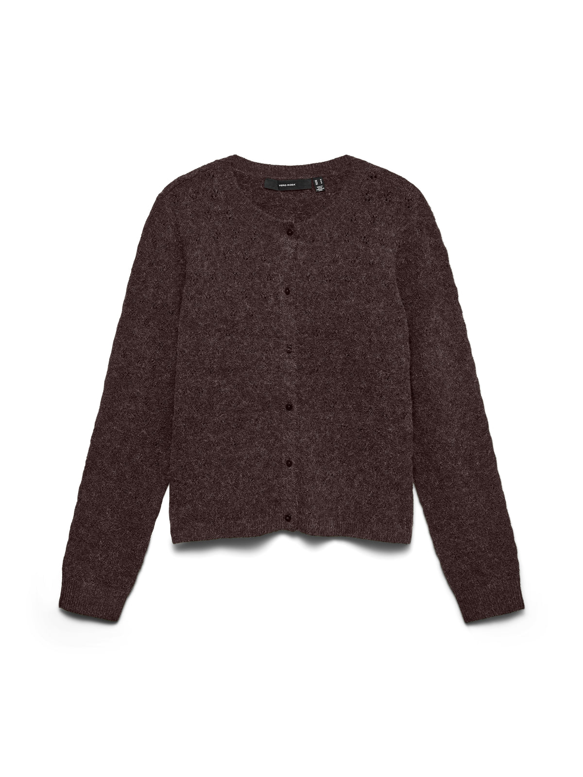 Vmdoffy Stitch Ls O-neck Cardigan Noos (Chocolate)