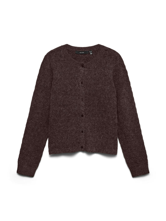 Vmdoffy Stitch Ls O-neck Cardigan Noos (Chocolate)