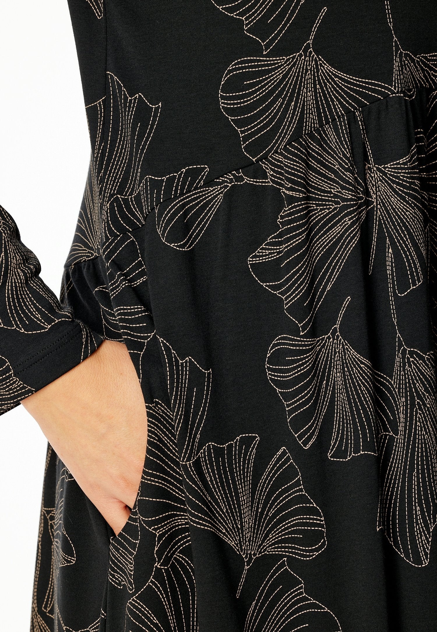 Nachthemd langarm, 95cm (Schwarz)