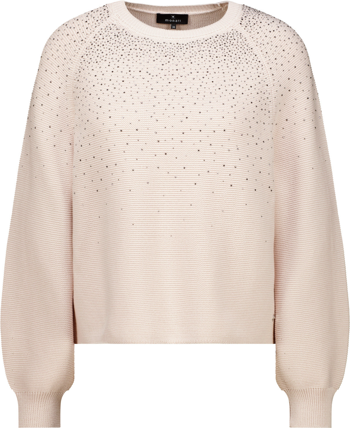 Strickpullover mit Strasssteinen (Crème Brulée)