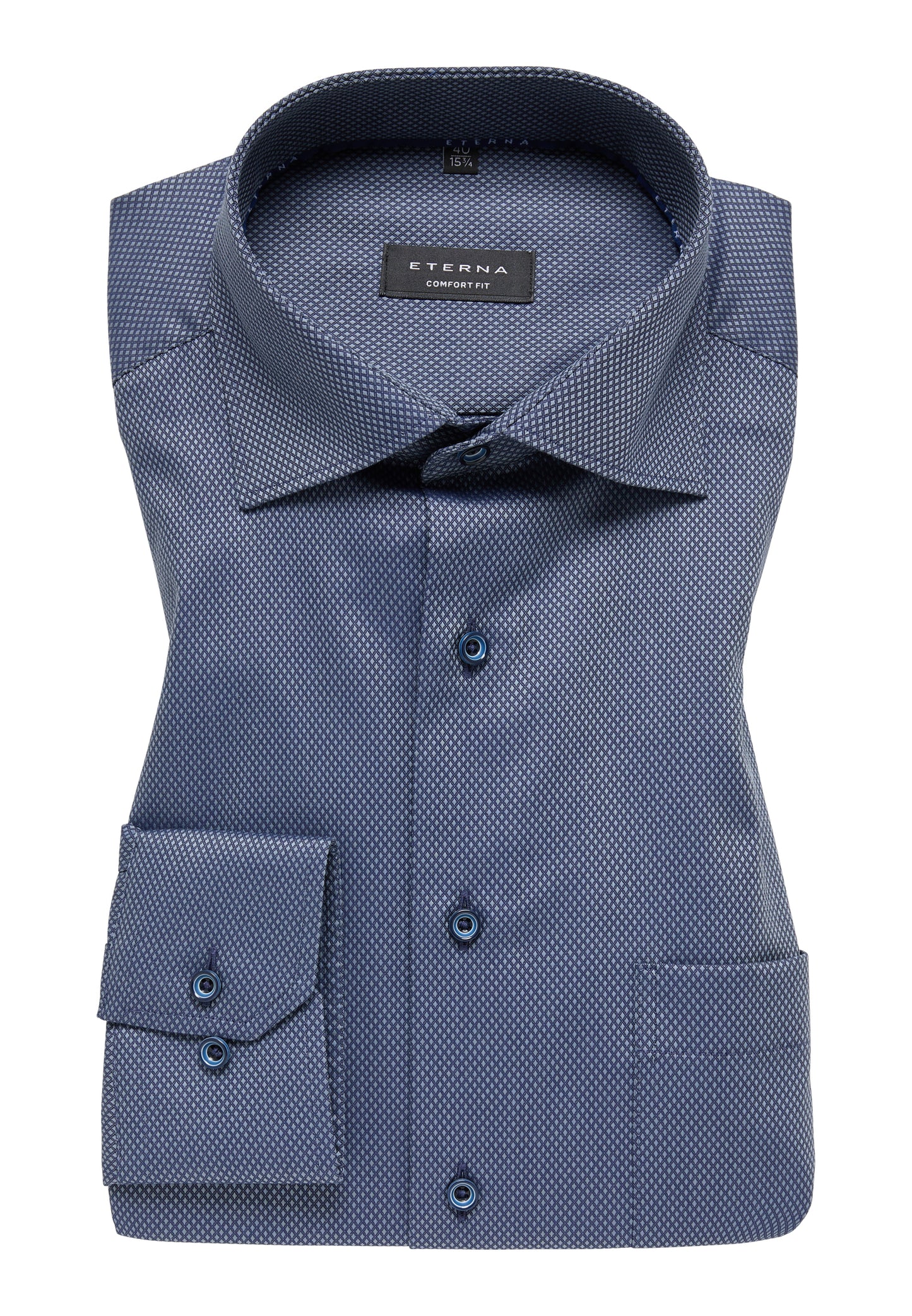 ETERNA Strukturhemd im Dobbydesign COMFORT FIT (Grau)
