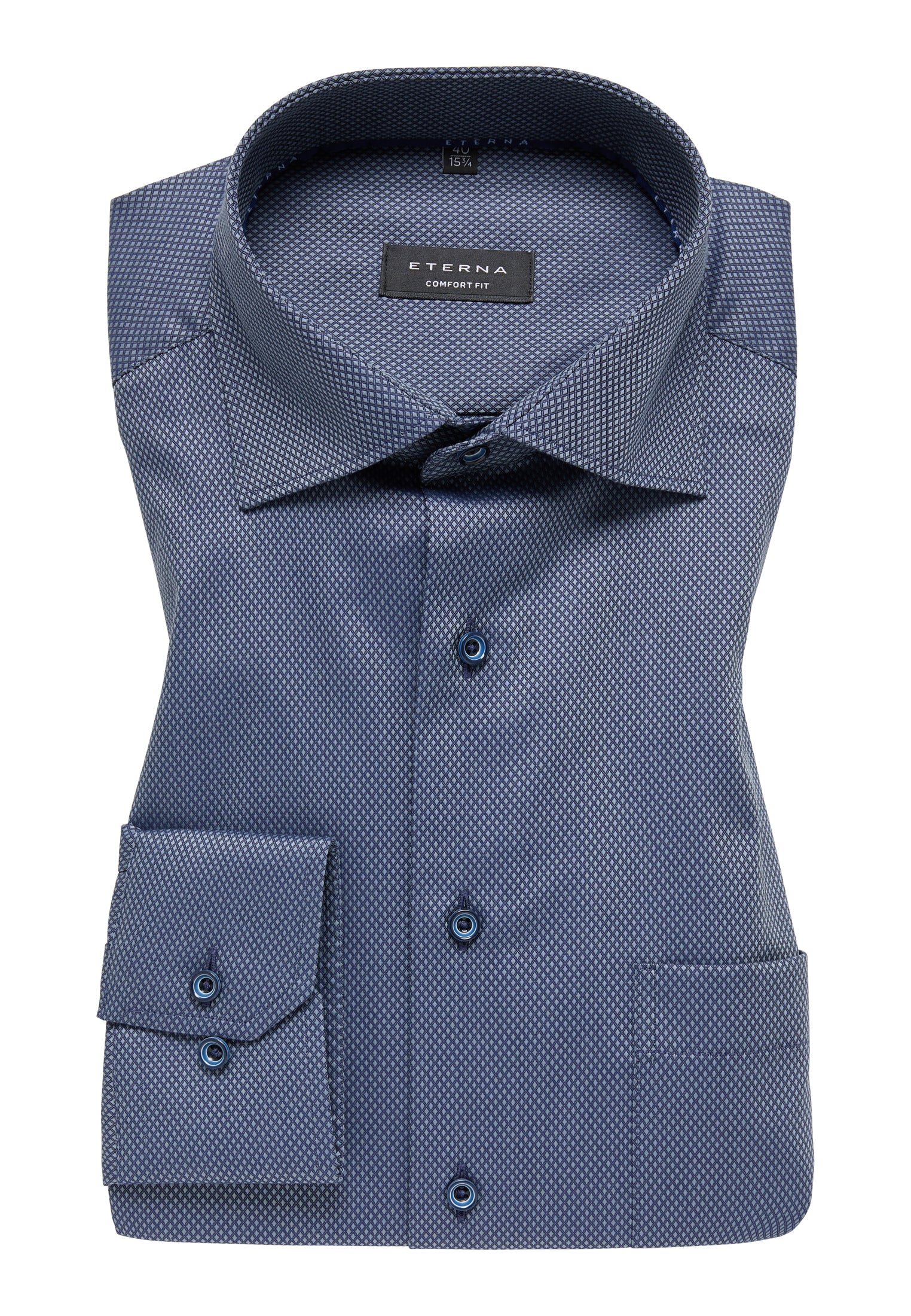 ETERNA Strukturhemd im Dobbydesign COMFORT FIT (Grau)