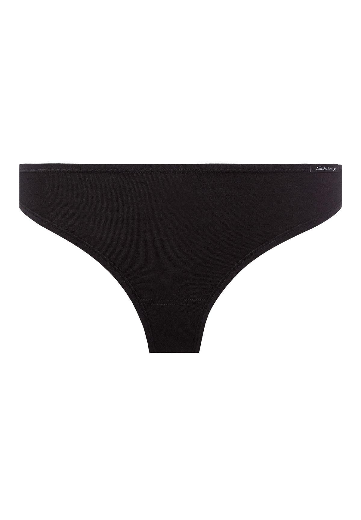 Skiny Damen String 2er Pack Cotton Advantage (Black)