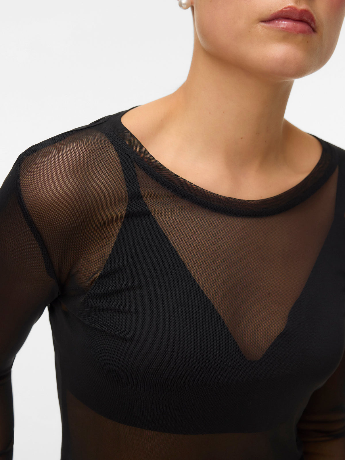 Vmlova Ls Mesh Top Jrs Noos (Black)