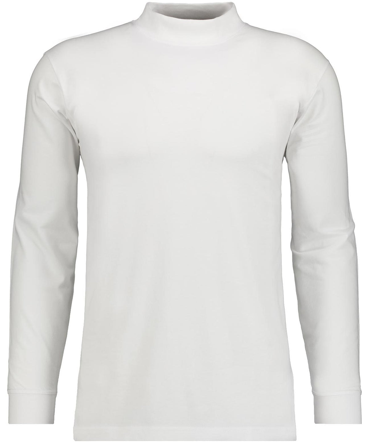 Stehkragenshirt langarm (Weiss)
