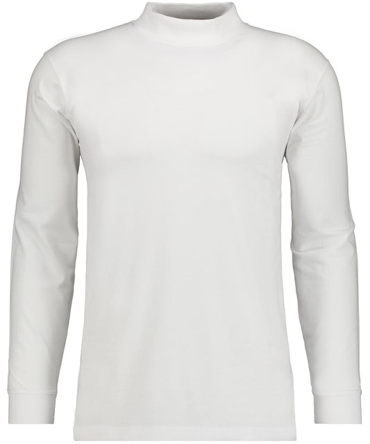Stehkragenshirt langarm (Weiss)