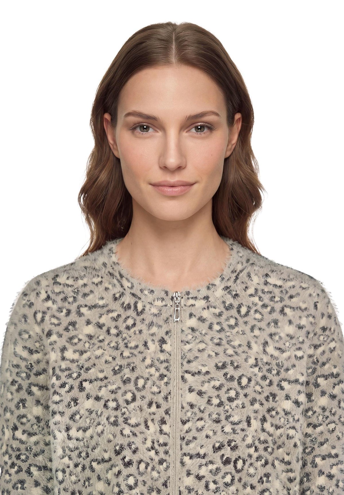 Casual-Strickjacke (Patch Grey/beig)