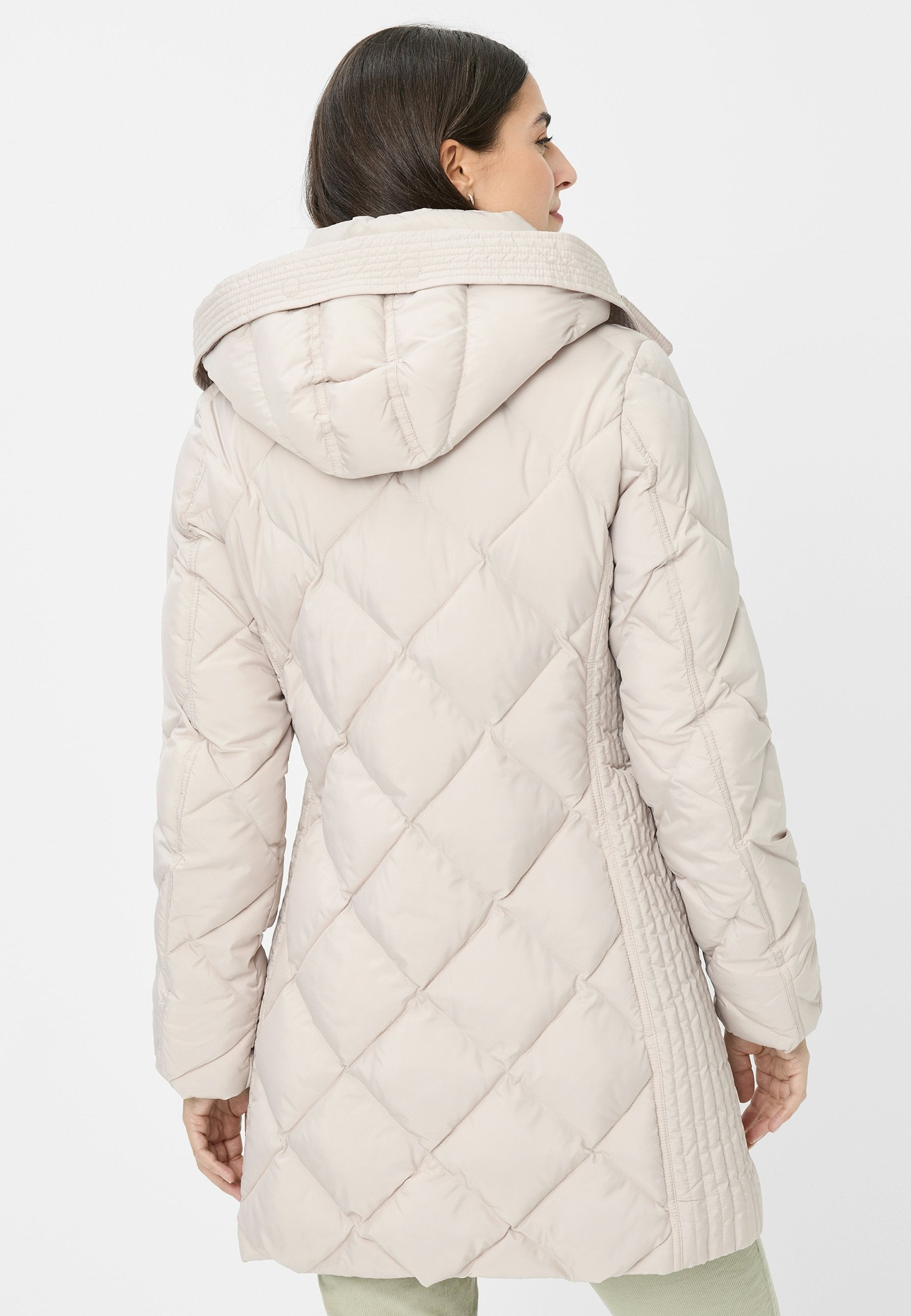 Steppkurzmantel (Beige/kitt)