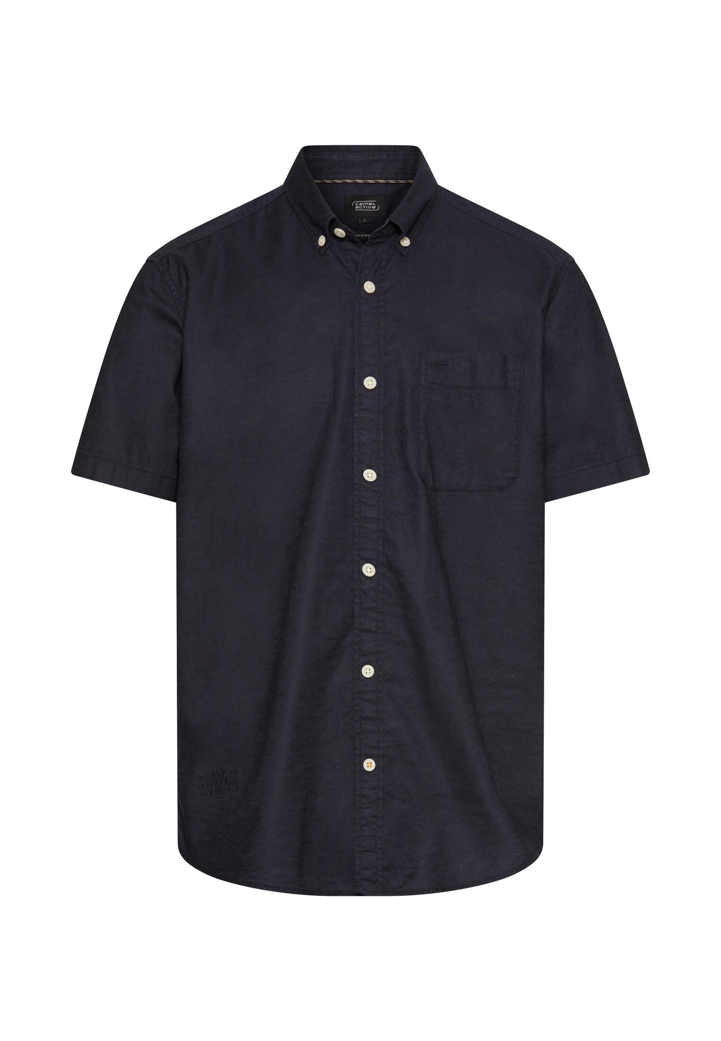Kurzarmhemd aus Leinenmix (Dark Navy)