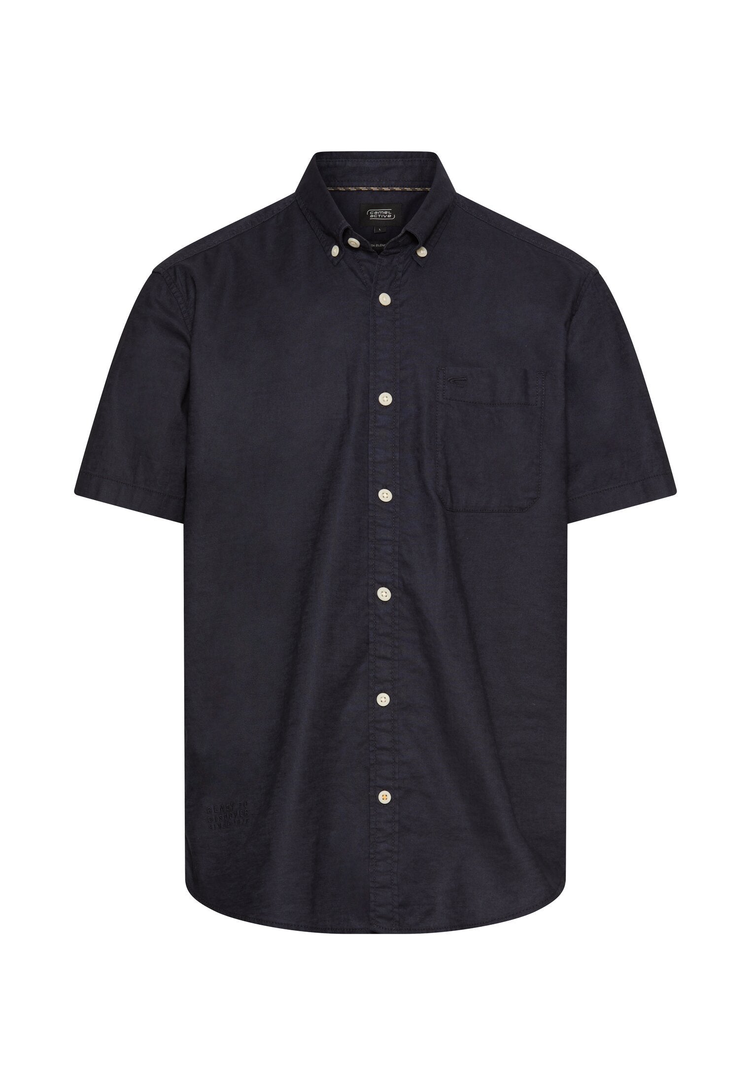 Kurzarmhemd aus Leinenmix (Dark Navy)