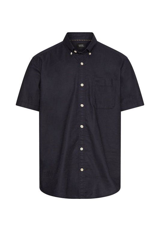 Kurzarmhemd aus Leinenmix (Dark Navy)