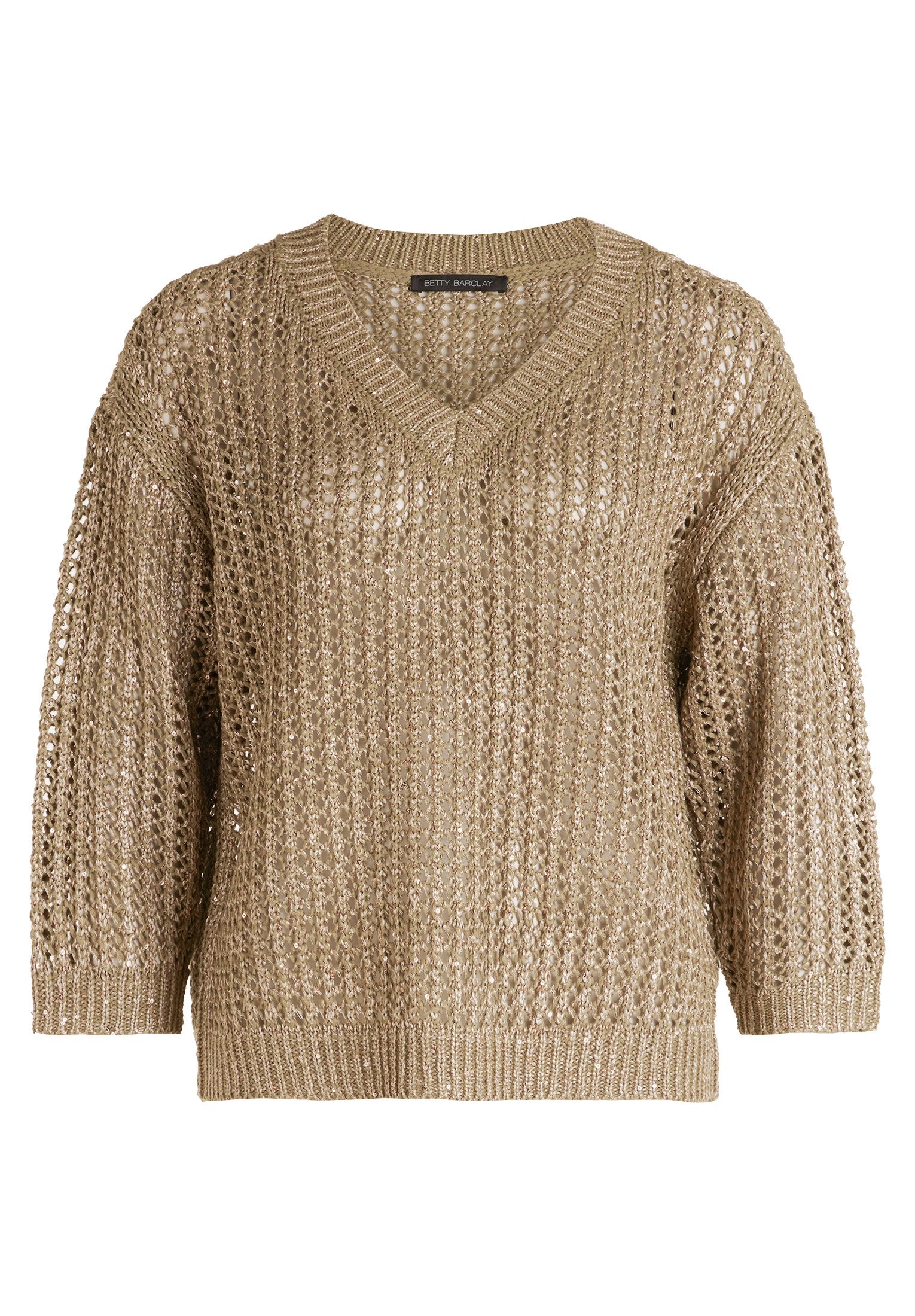 Lochstrick-Pullover (Soft Olive)