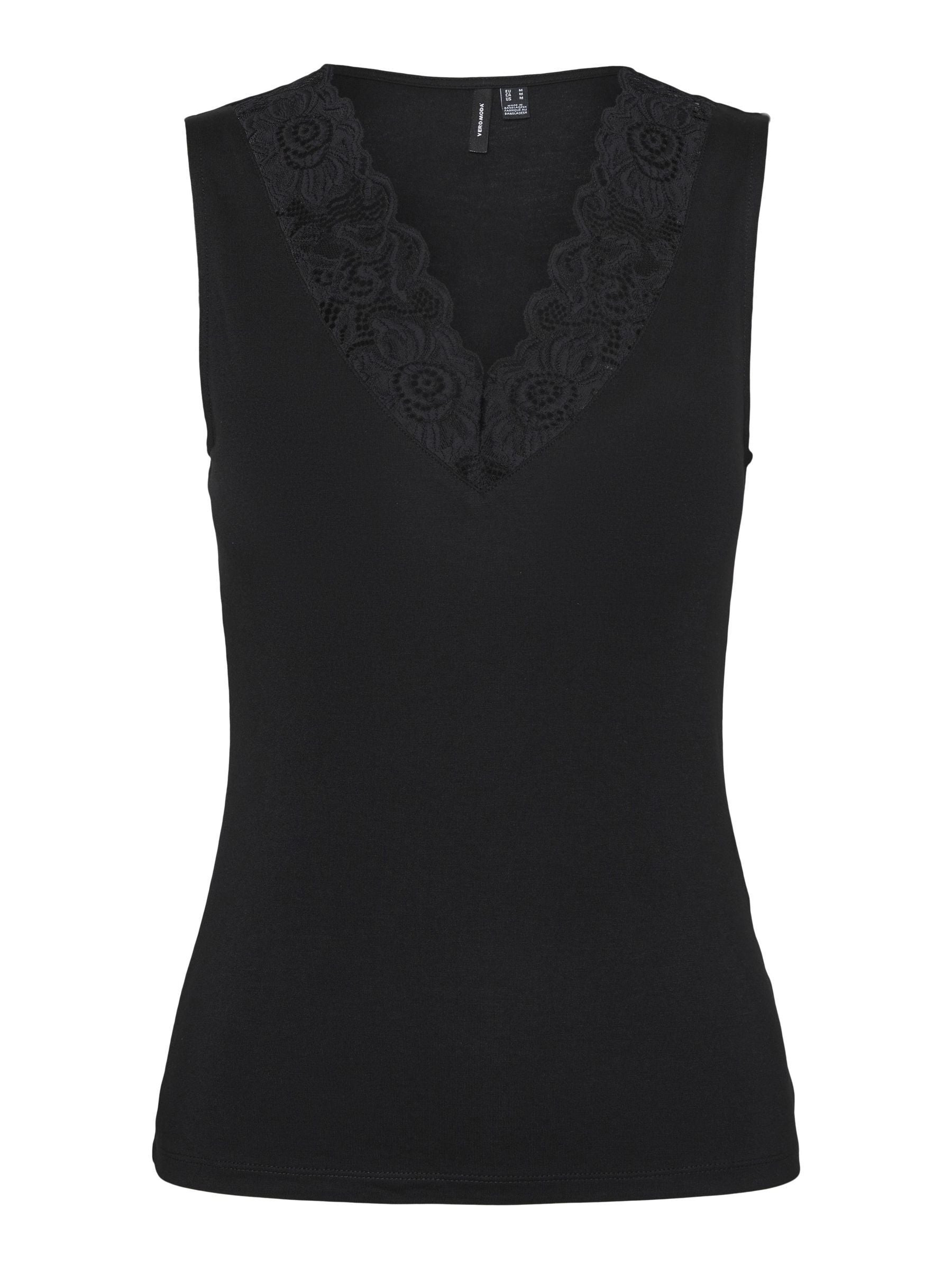 Vmrosa Sl V-neck Top Ga Jrs Noos (Black)