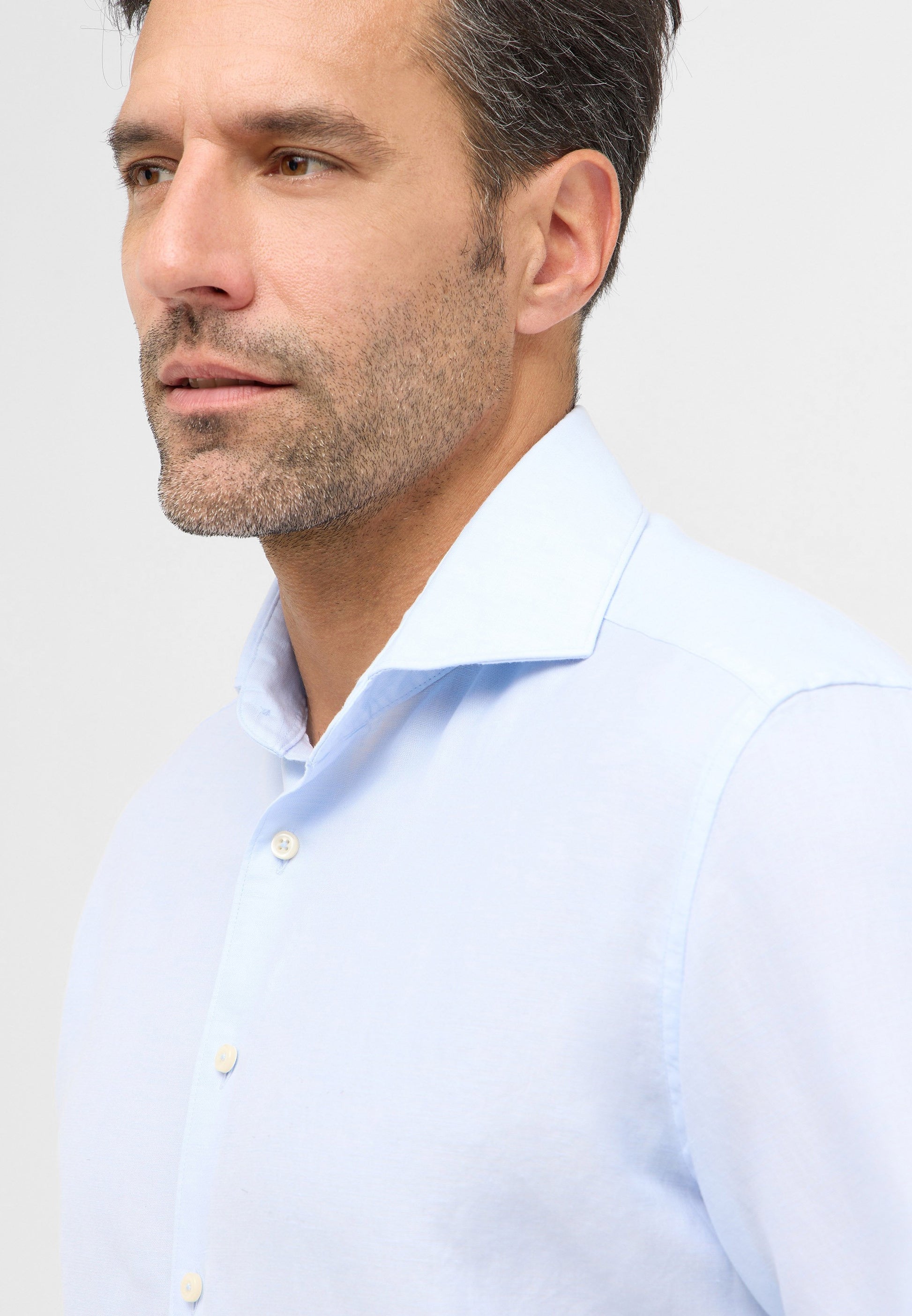 Linen Shirt Twill Langarm (Hellblau)