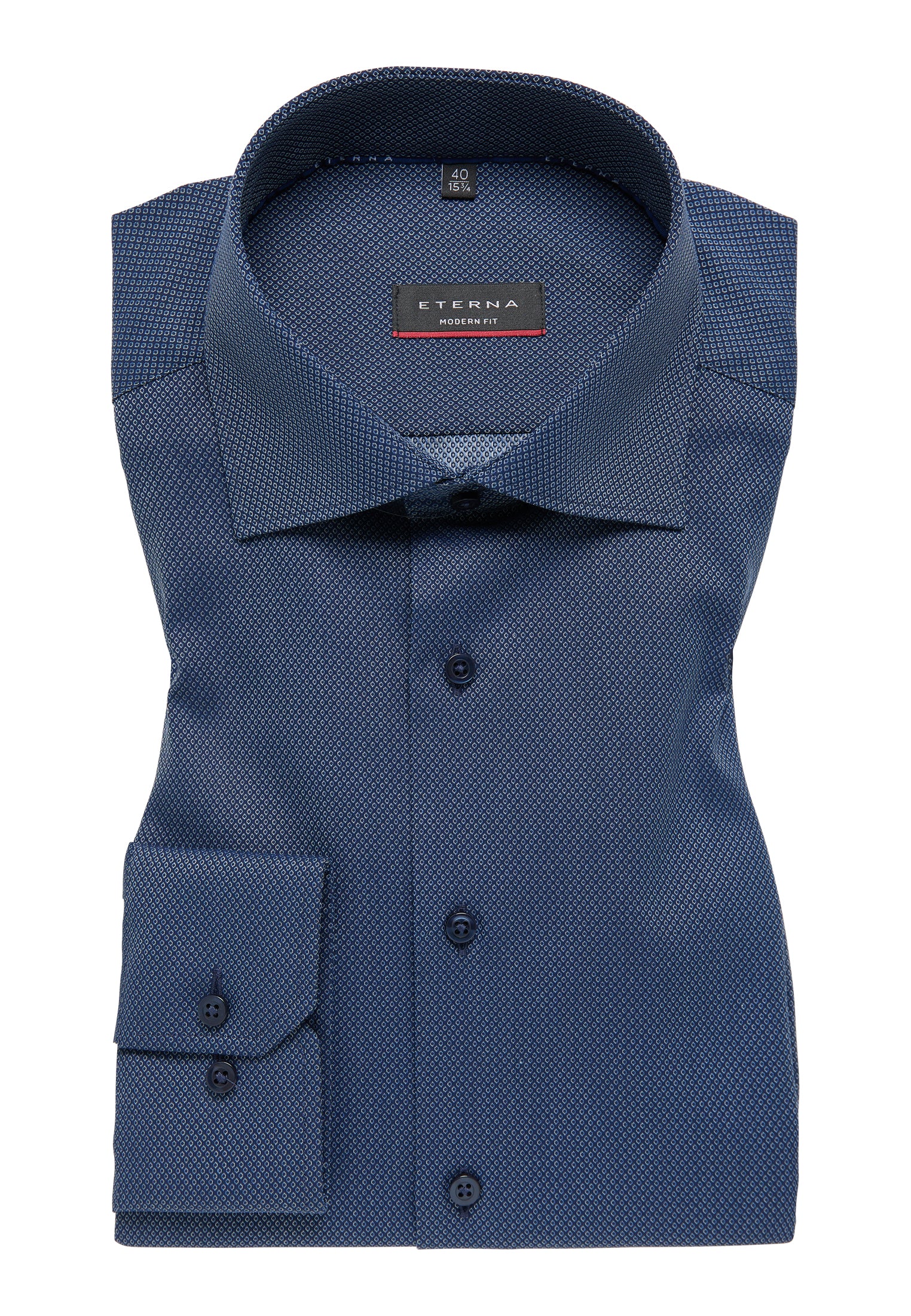 ETERNA strukturiertes Baumwoll-Hemd MODERN FIT (Marine)