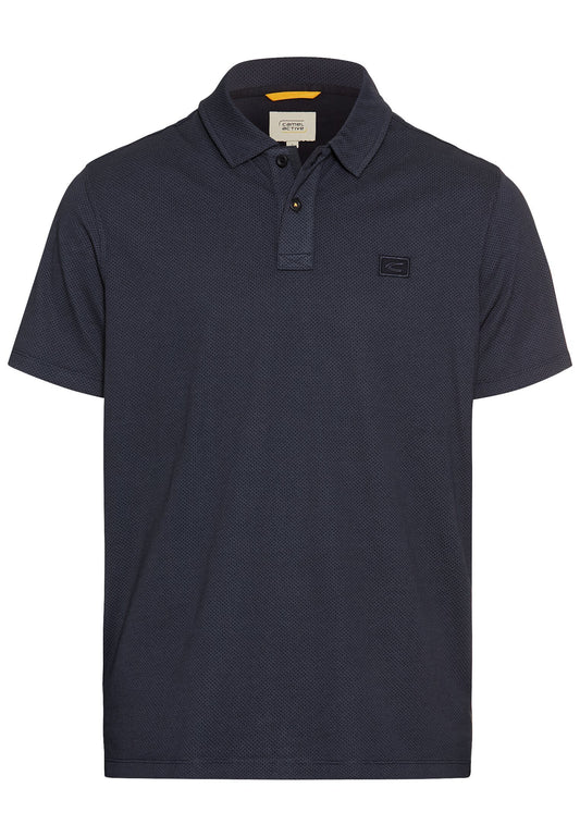 Kurzarm Poloshirt aus reiner Baumwolle (Dark Navy)