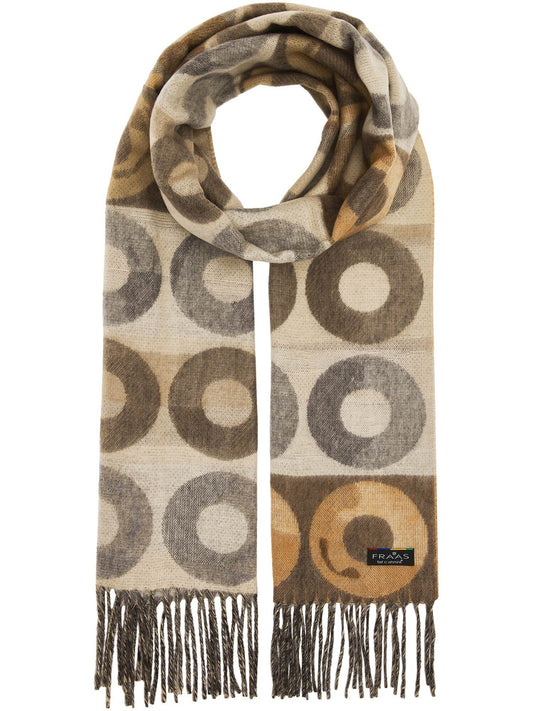 Polyacryl Schal Cashmink-Schal mit geometrischem Kreis-Design (Soft Beige)