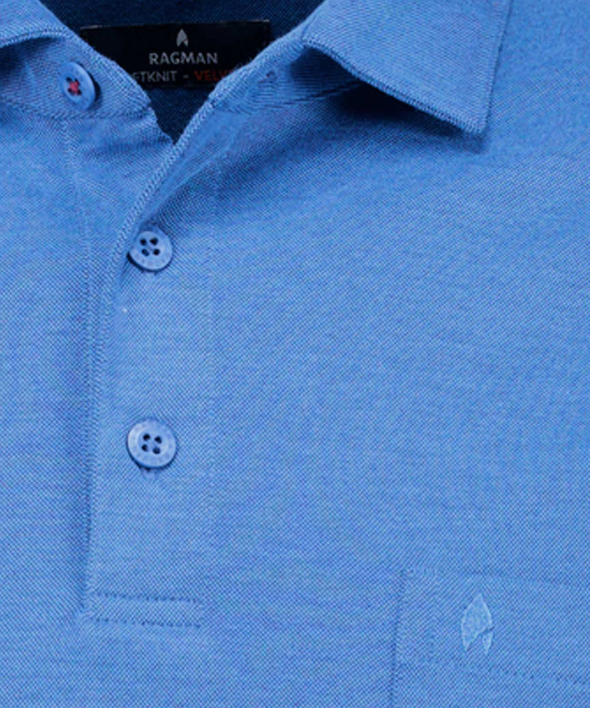 Softknit-Polo Kent-Kragen, Velvet-Touch (Blau)