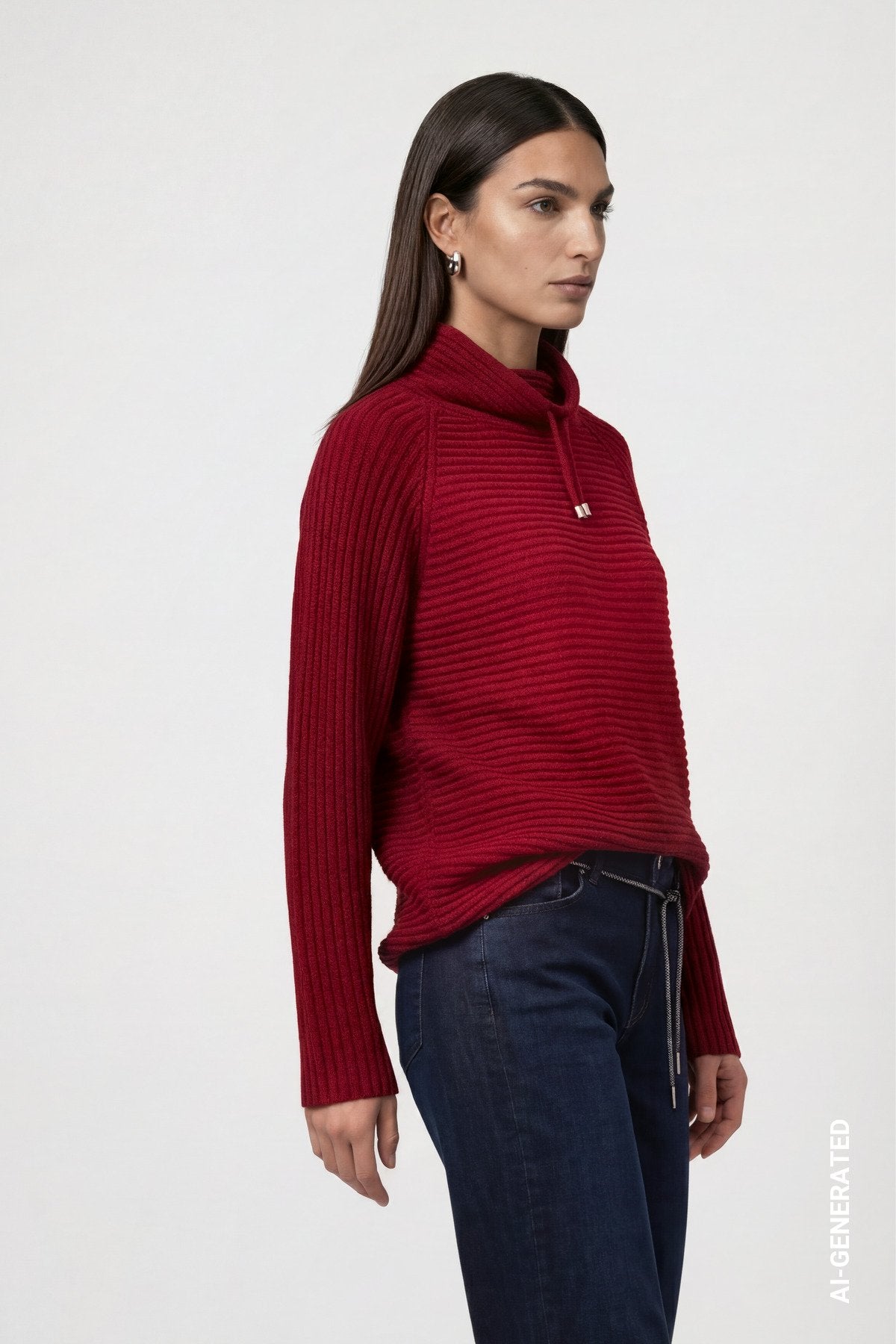 Pullover mit Rippenstruktur (Red Dahlia)