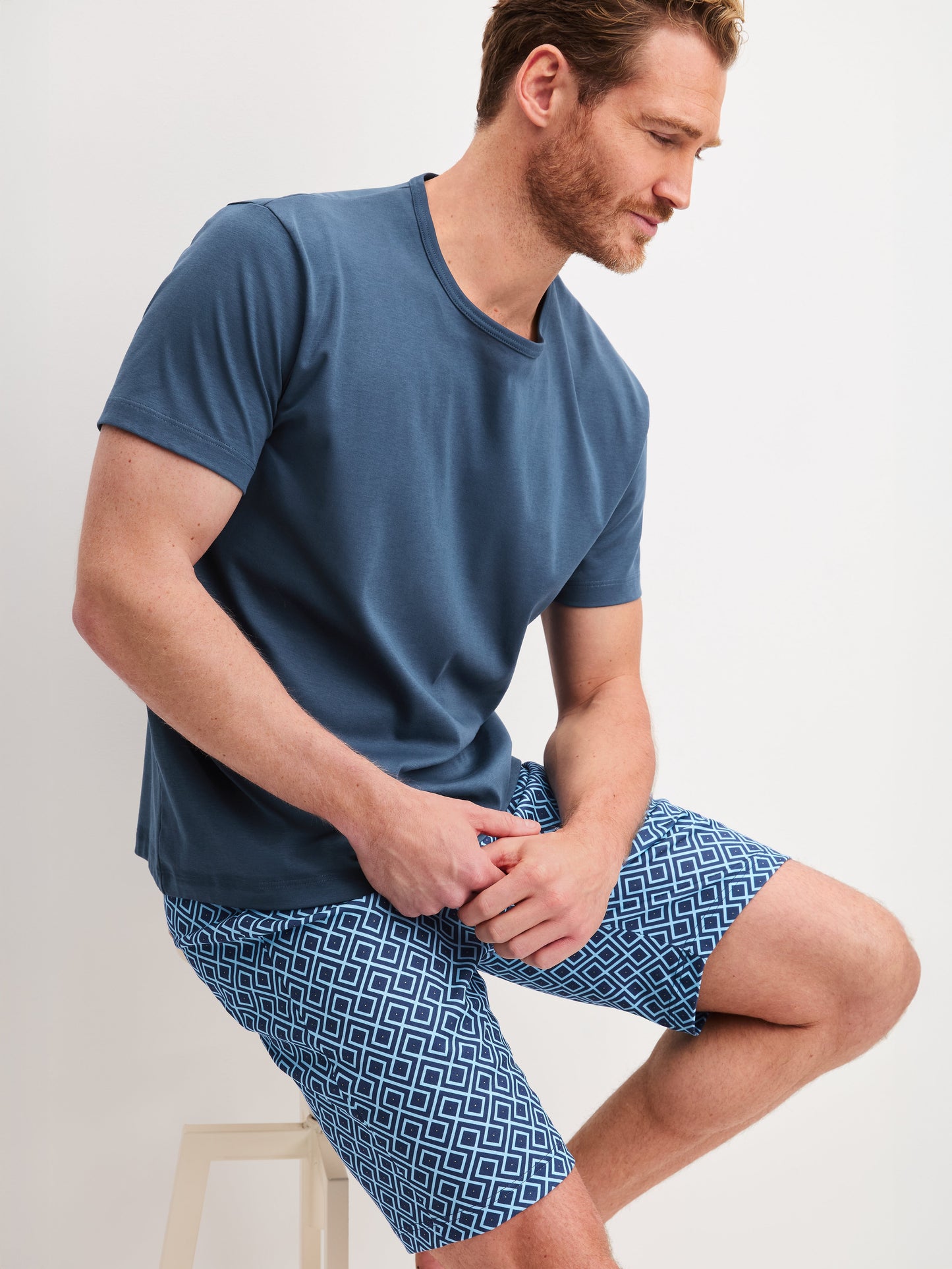 HERREN Pyjama kurz (Atlantic Blue)