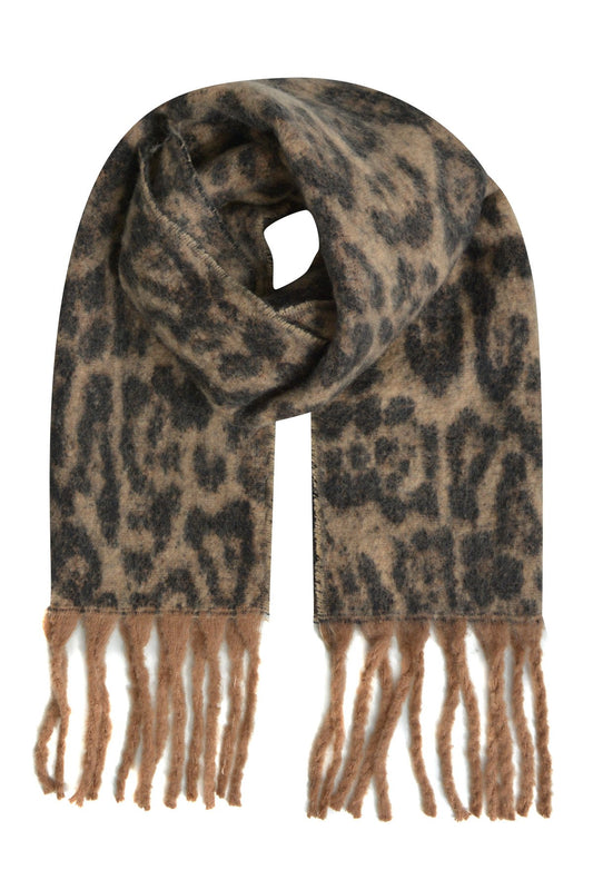 knit scarf (Camel Print)