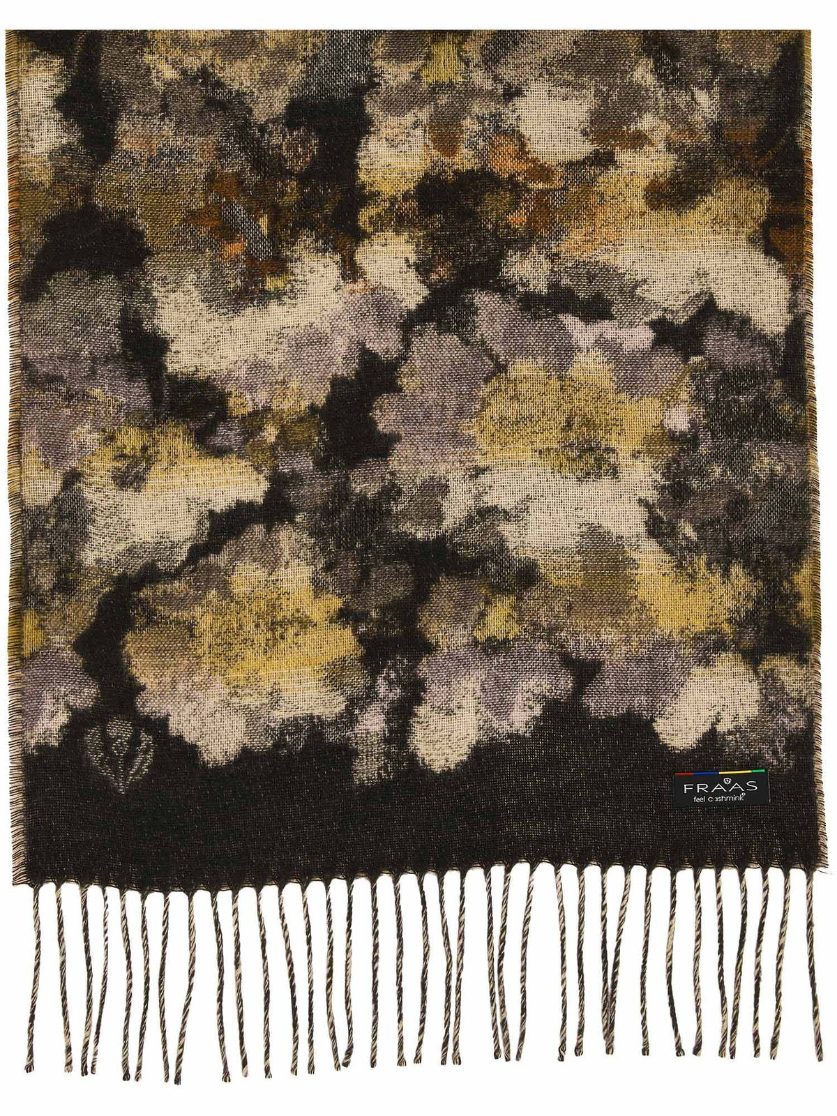 Polyacryl Schal Cashmink-Schal mit buntem Blumen-Design (Caviar)