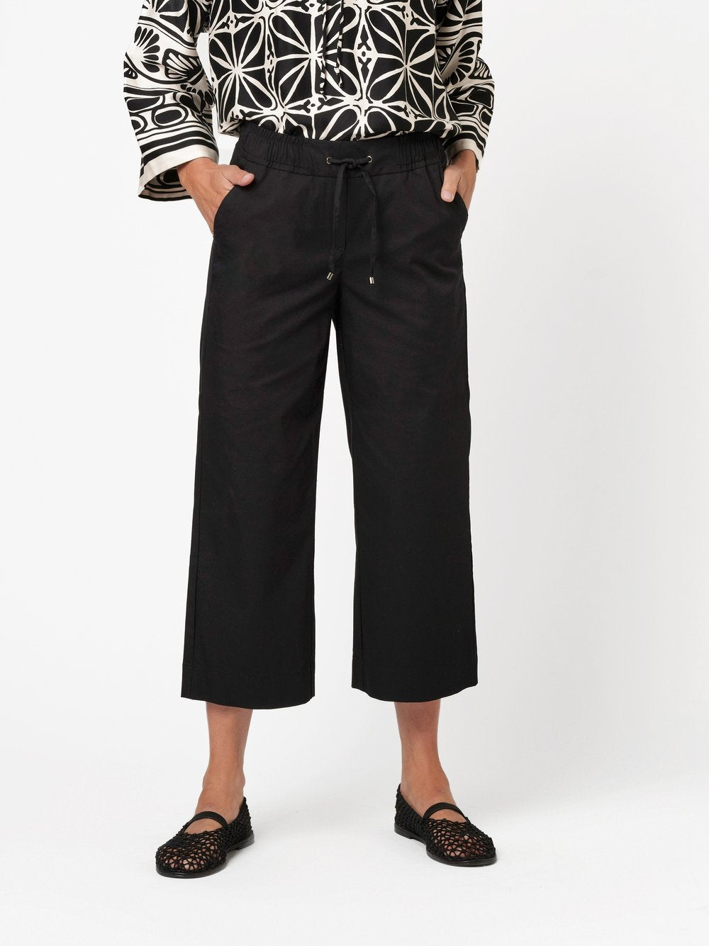 Pia Wide Leg 3/4 (Black)