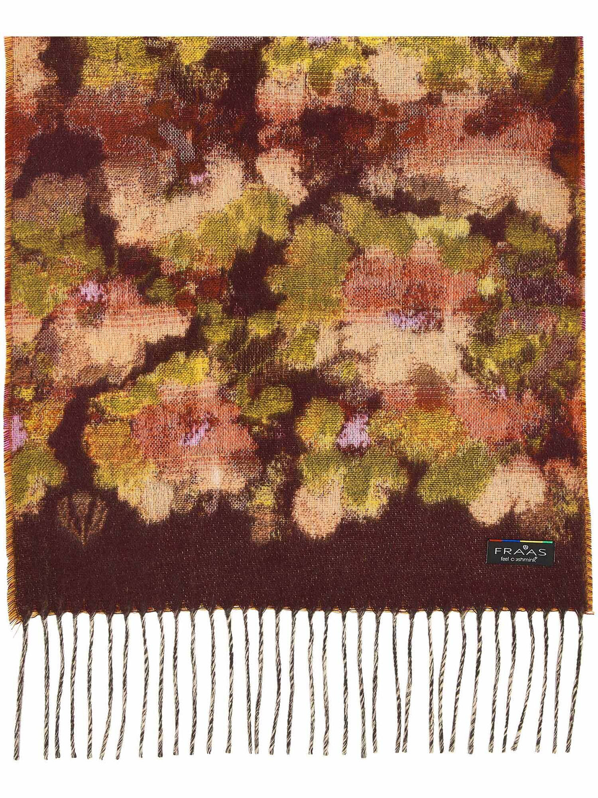 Polyacryl Schal Cashmink-Schal mit buntem Blumen-Design (Barolo)