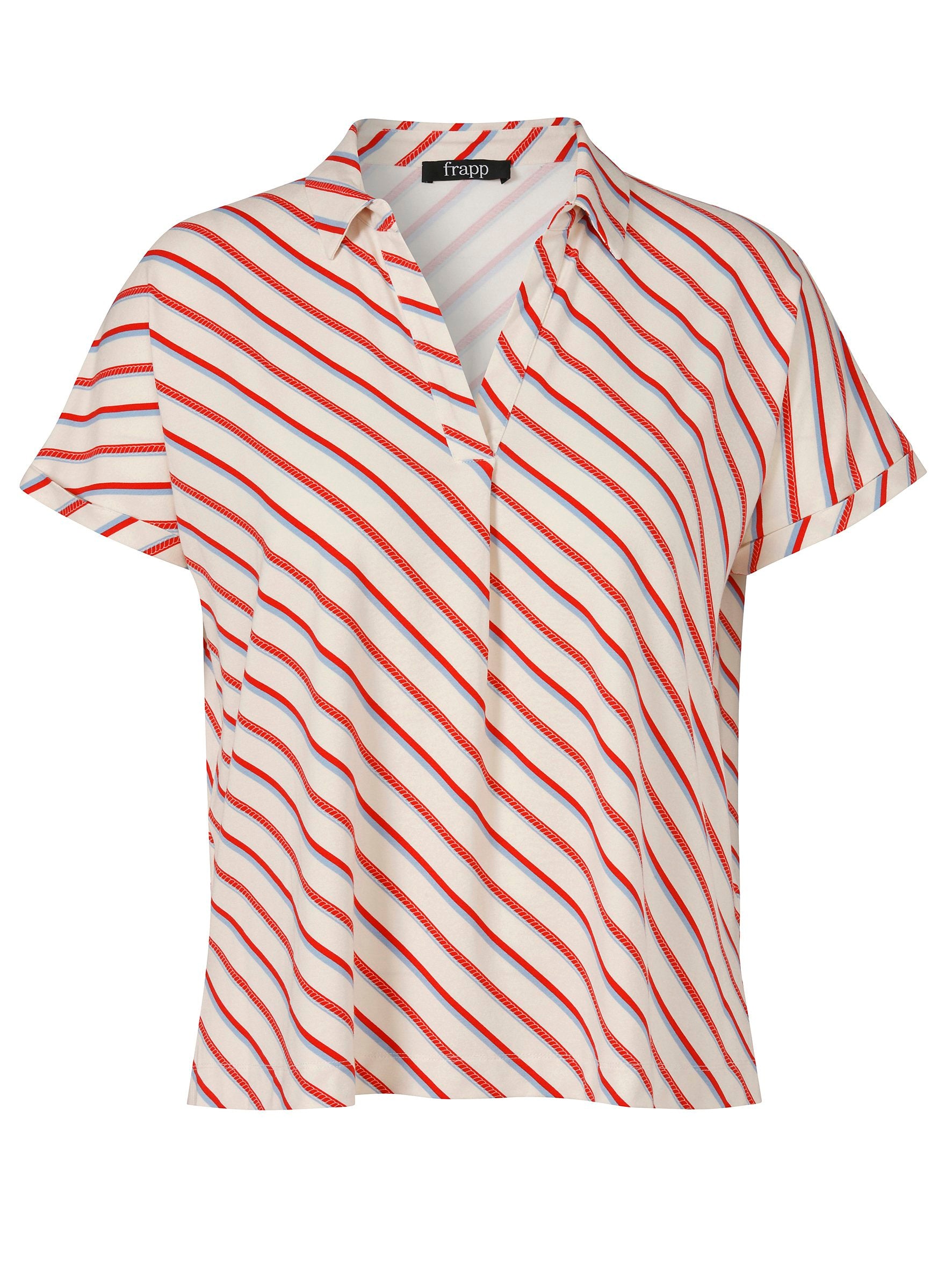 Bluse Kragen ohne Arm Druck (Butter Multicolo)