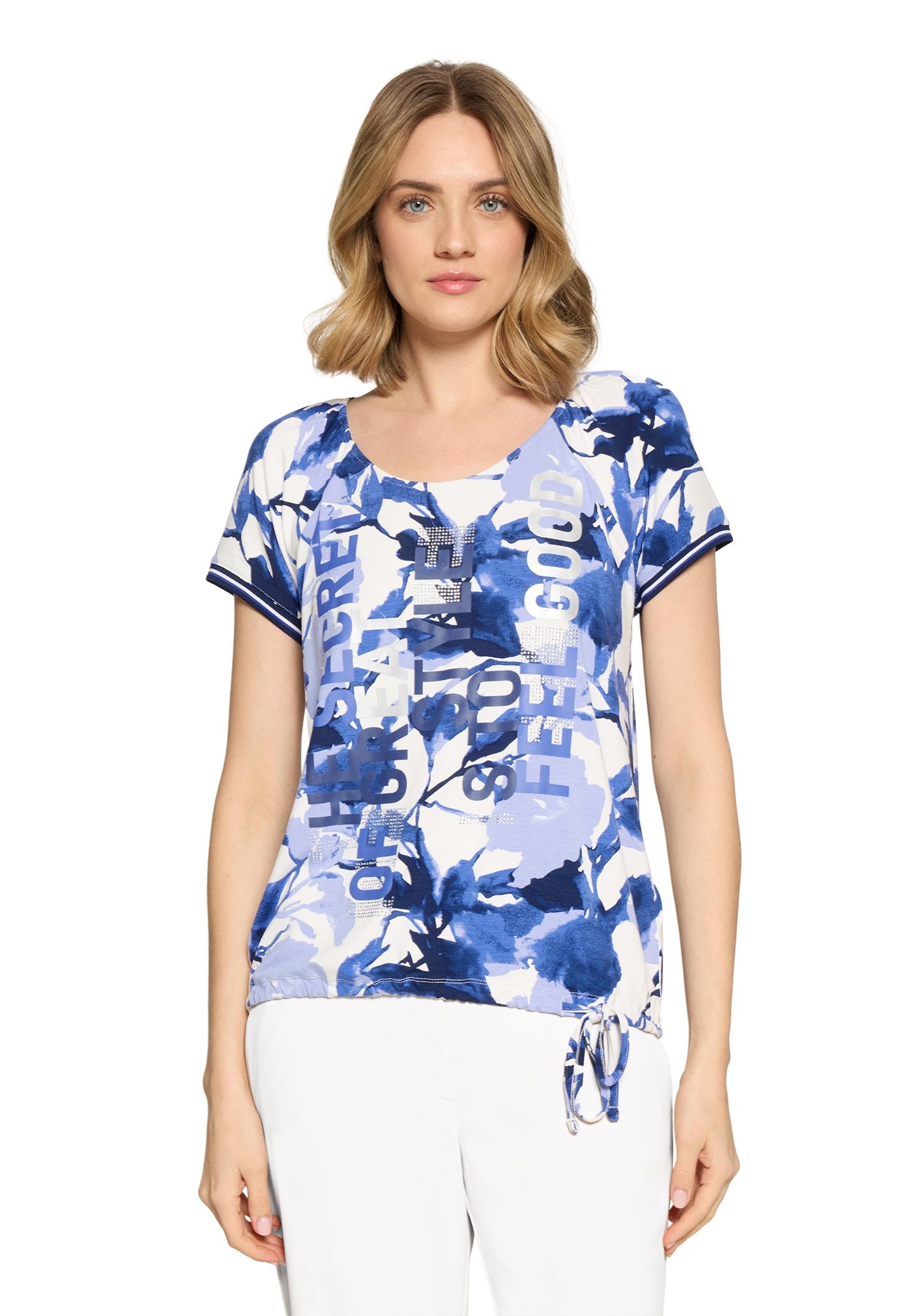 Printshirt (Cream/blue)