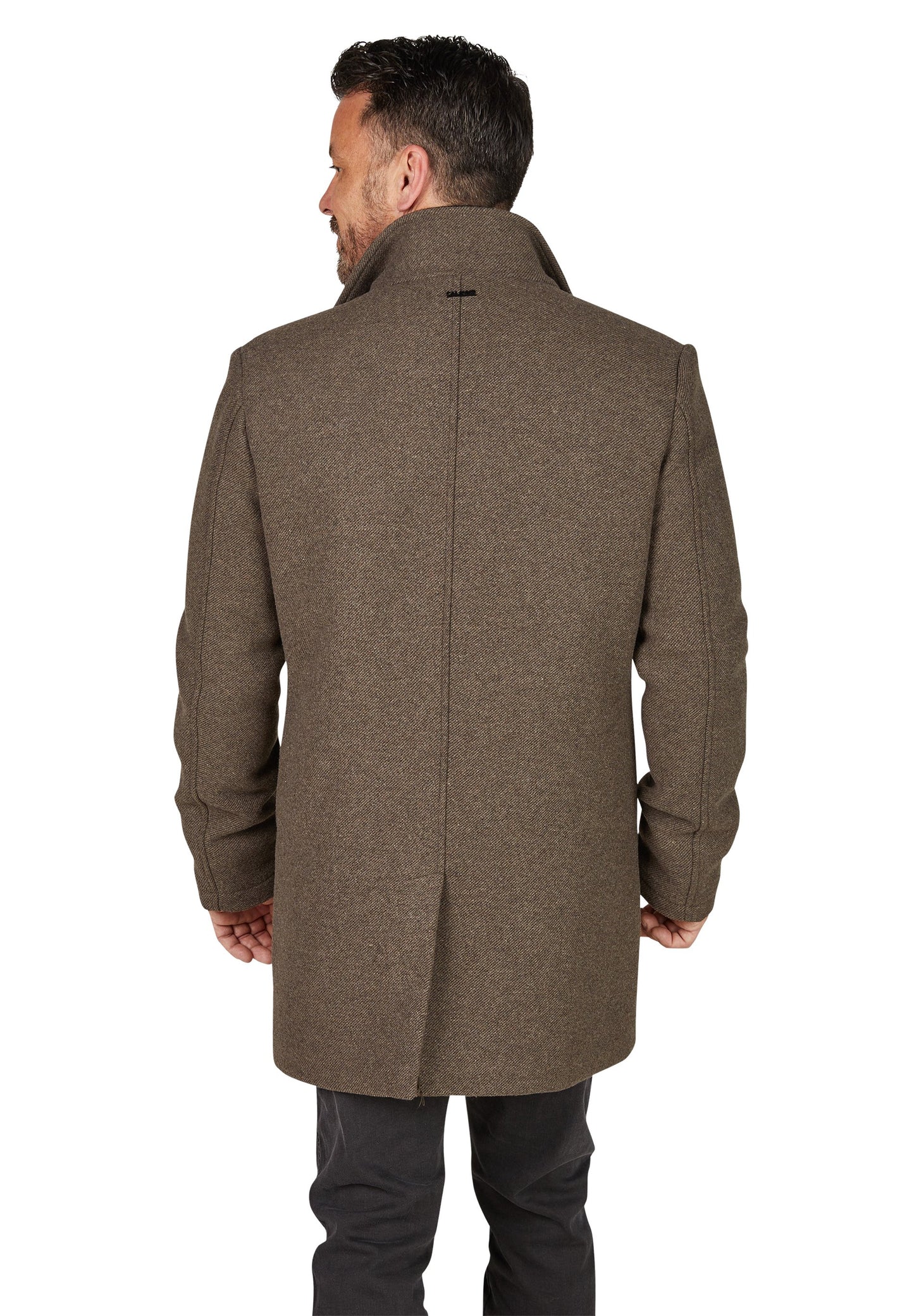 Twill Wollmantel (Dark Brown)