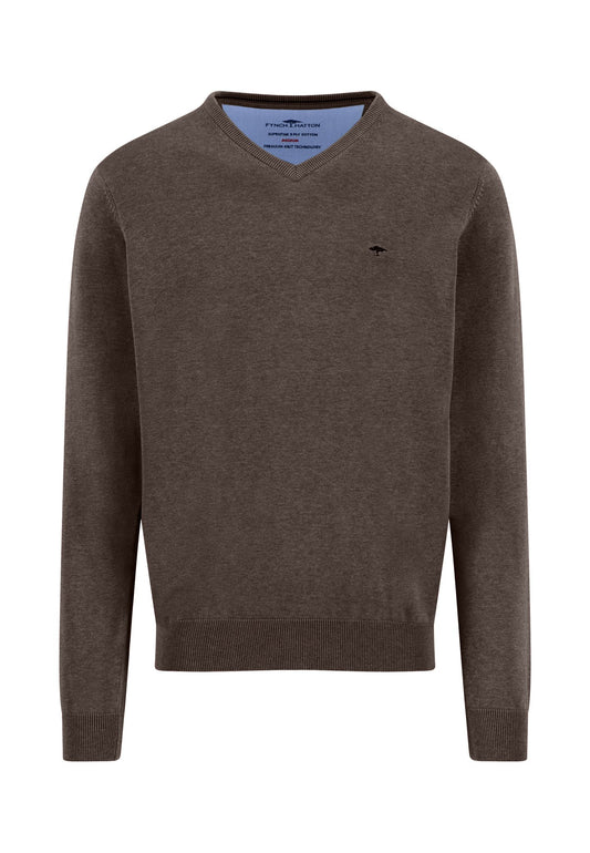 V-Neck, Superfine (Dark Chocolate)