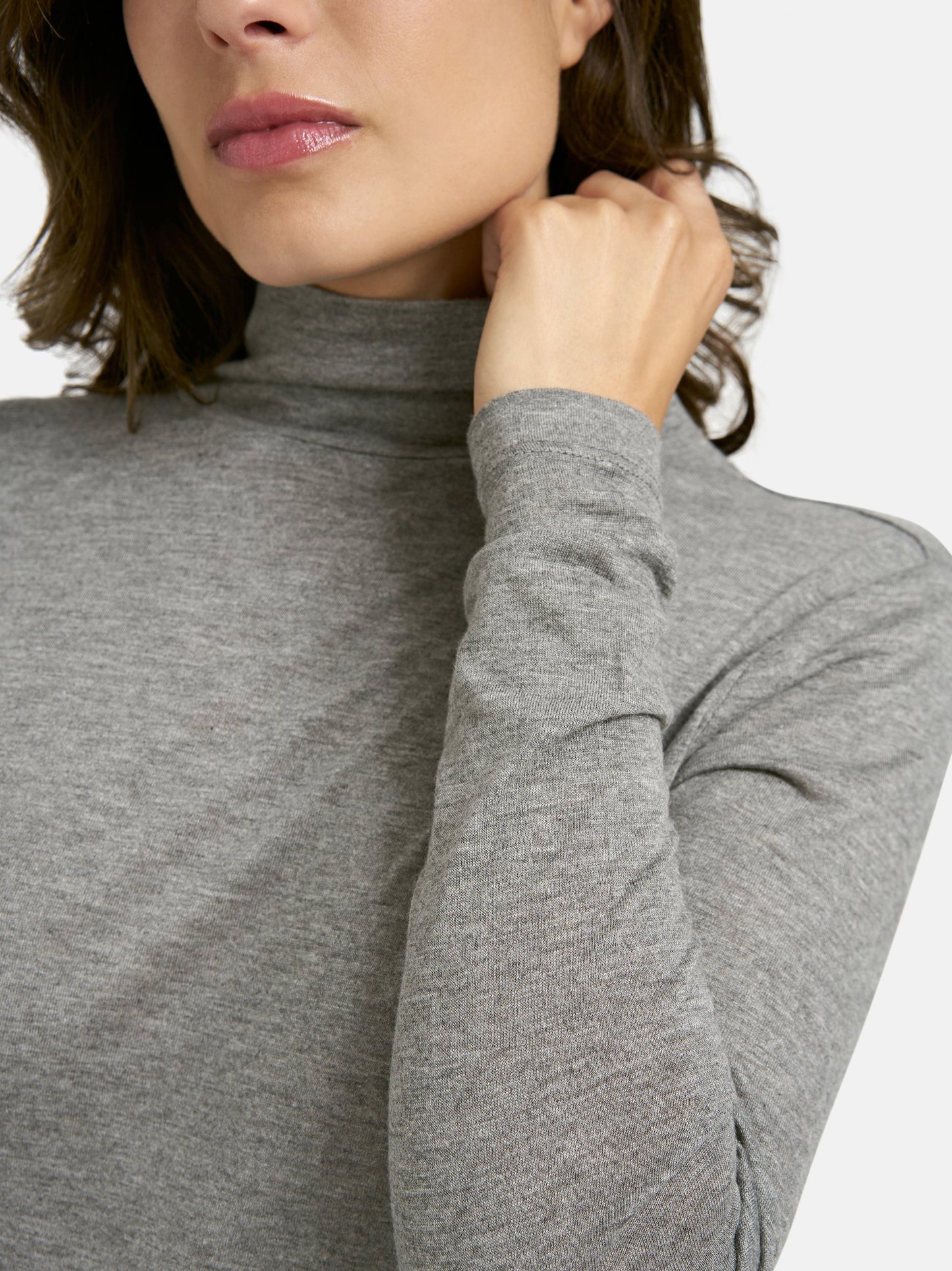 Cashmere Blend Turtleneck (Grey Melange)