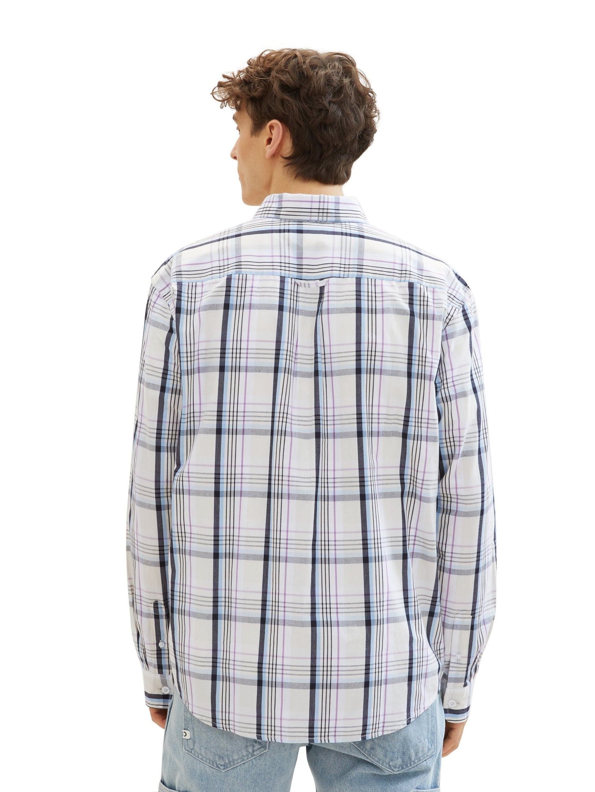 relaxed check shirt (Bright Beige M)