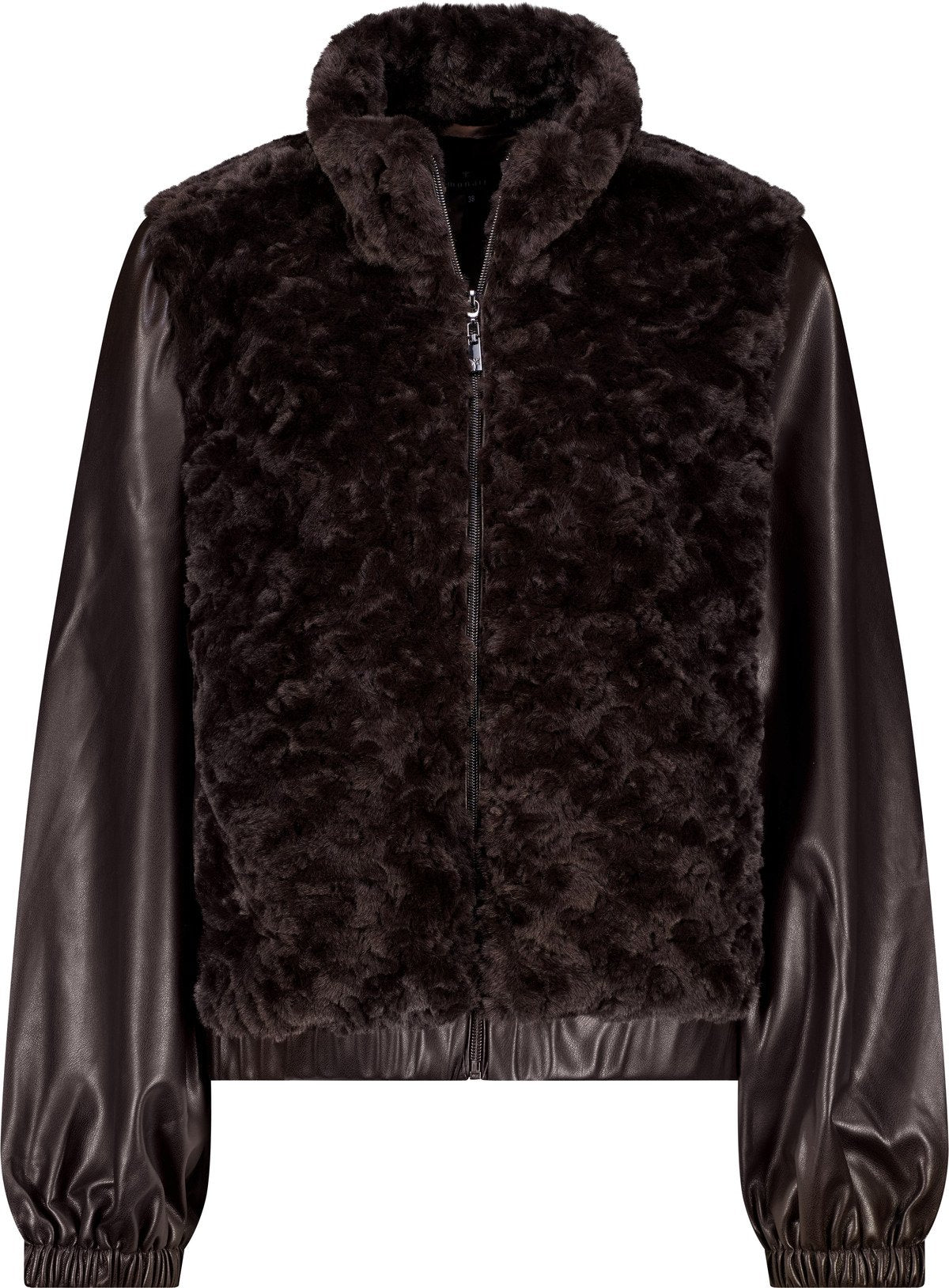 Jacke mit Kunstfell (Black Coffee)