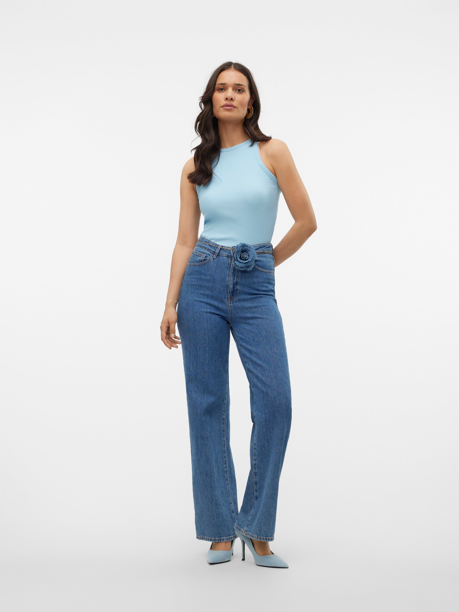 Vmchloe Short Tank Top Ga Jrs Noos (Cool Blue)