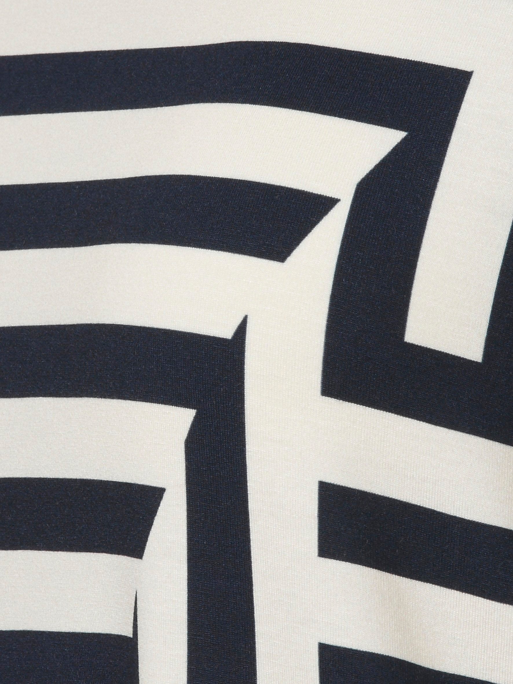 T-Shirt Rundhals 3/4 Arm Druck (Navy / Butter)
