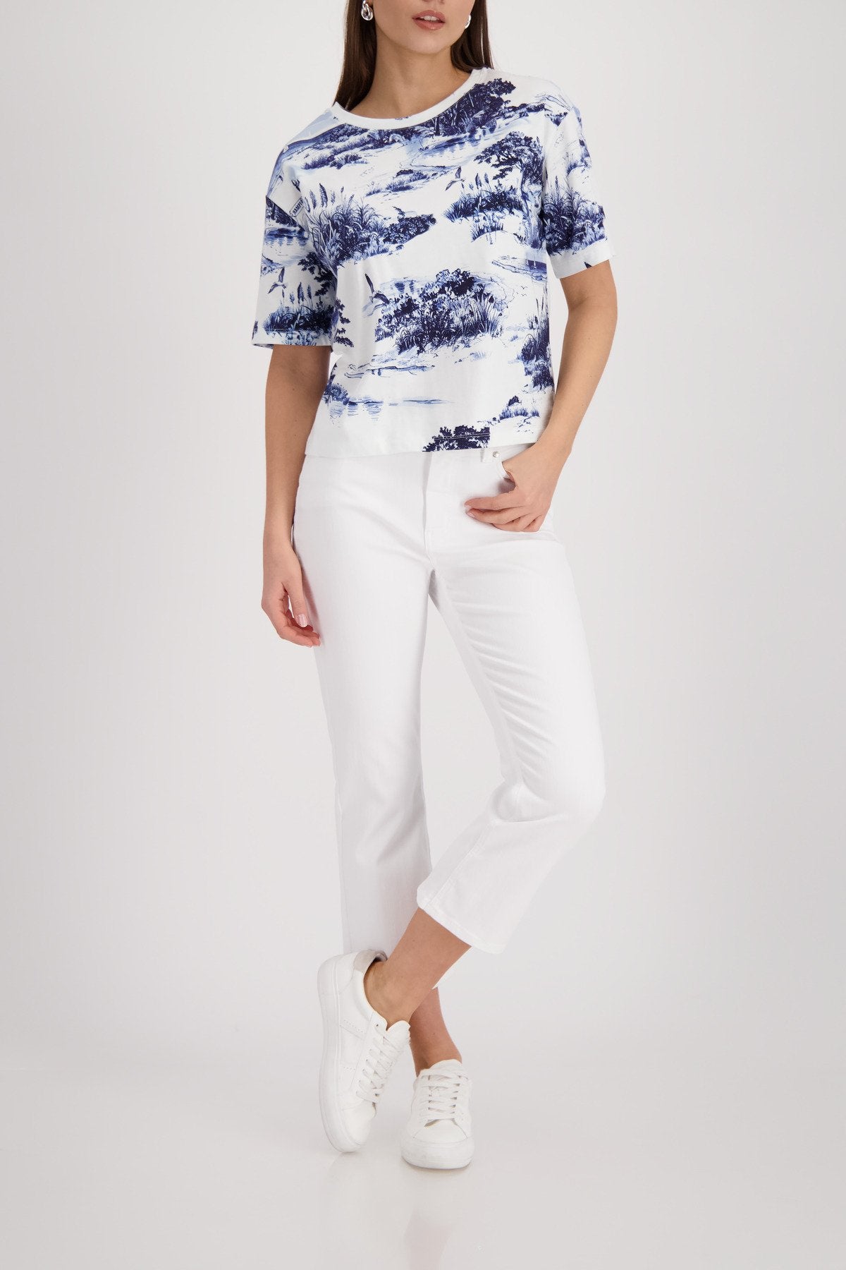 T-Shirt (Marine Gemustert)