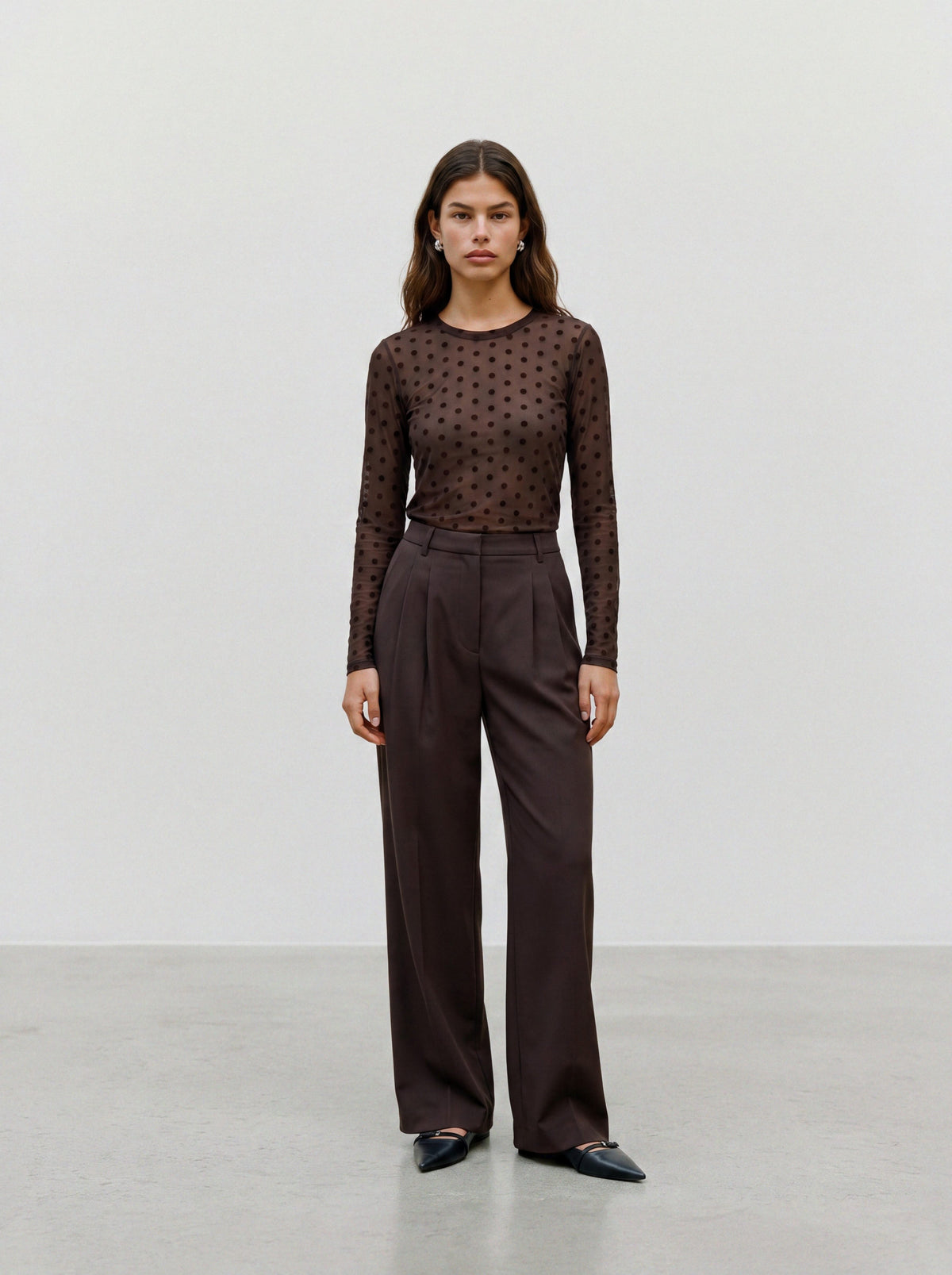 Vmlova Ls Mesh Top Jrs Noos (Chocolate)