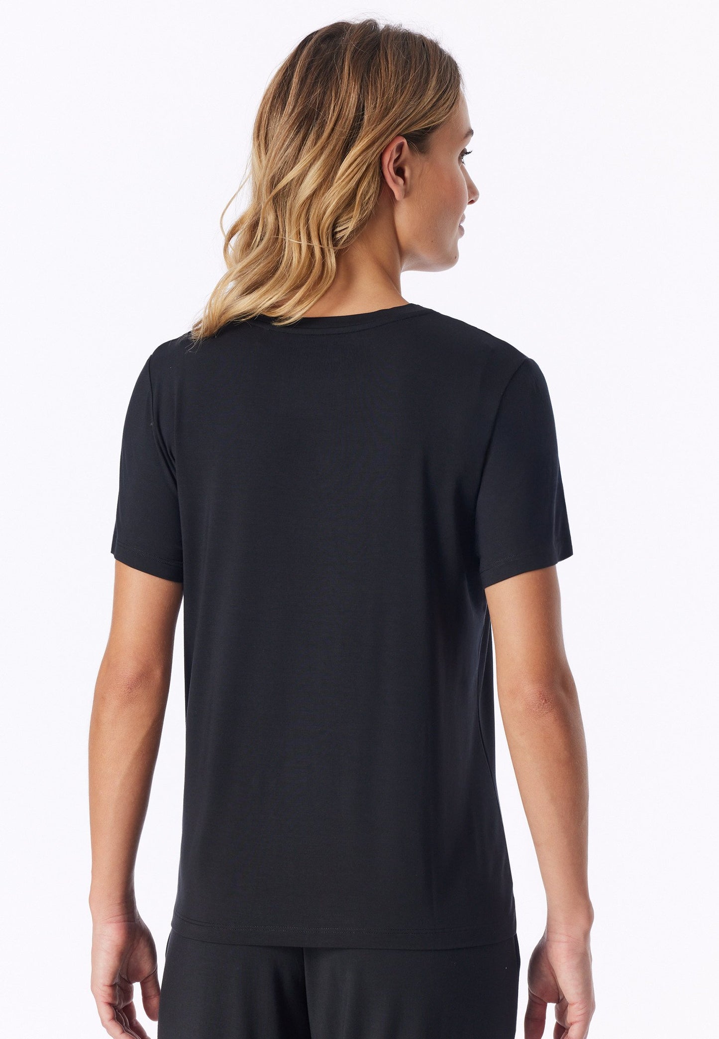 T-Shirt V-Ausschnitt (Schwarz)