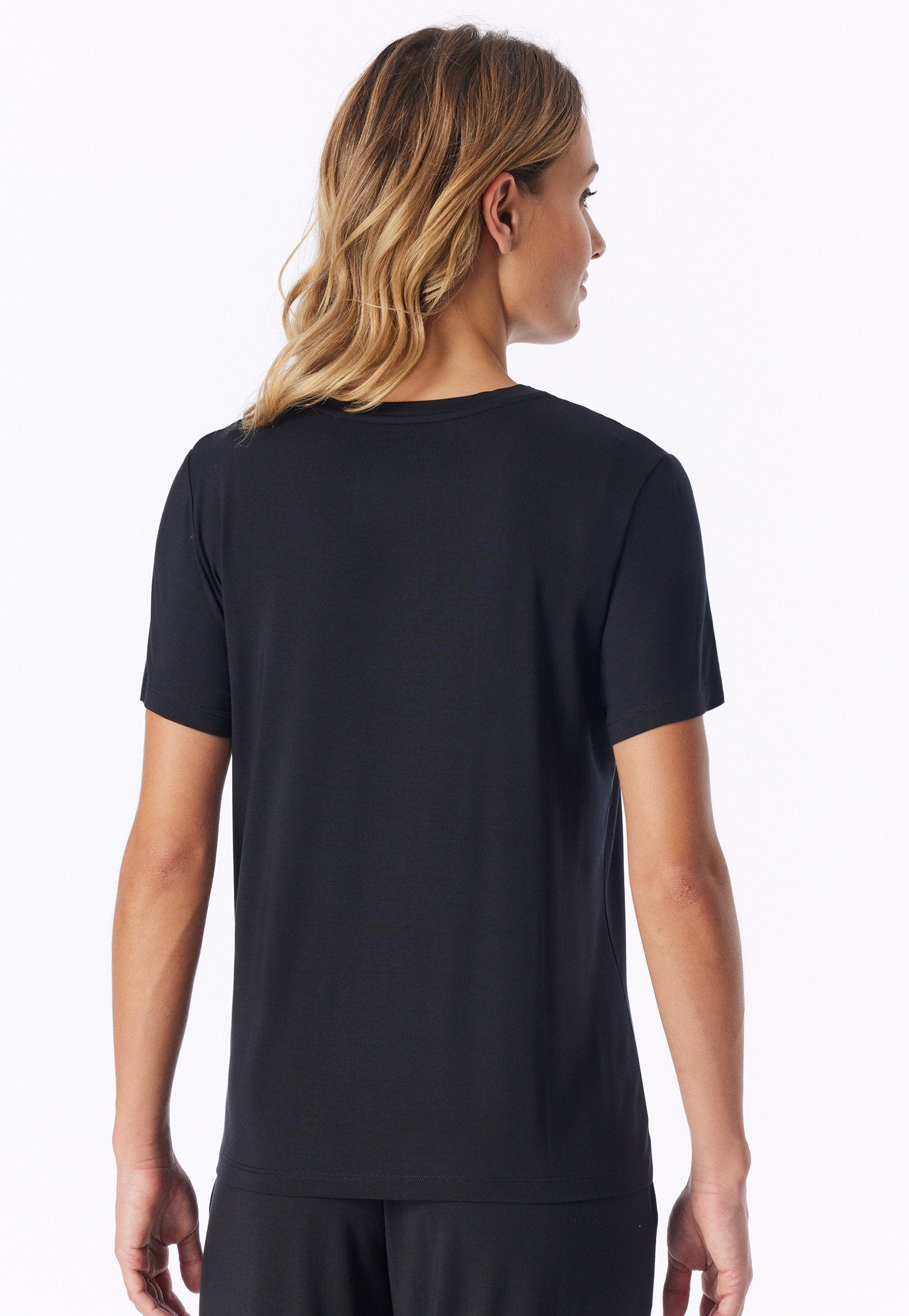 T-Shirt V-Ausschnitt (Schwarz)