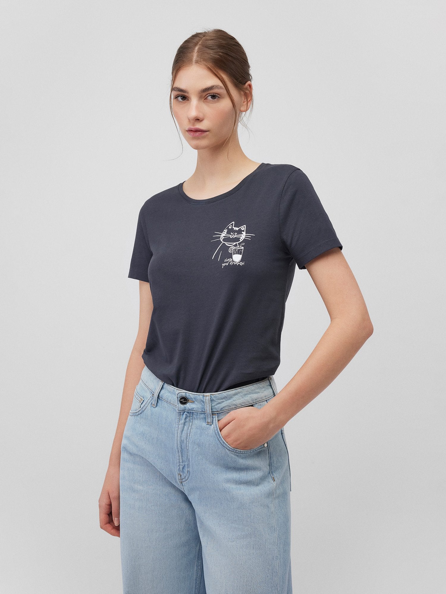 Cat Drink Tee (Phantom)